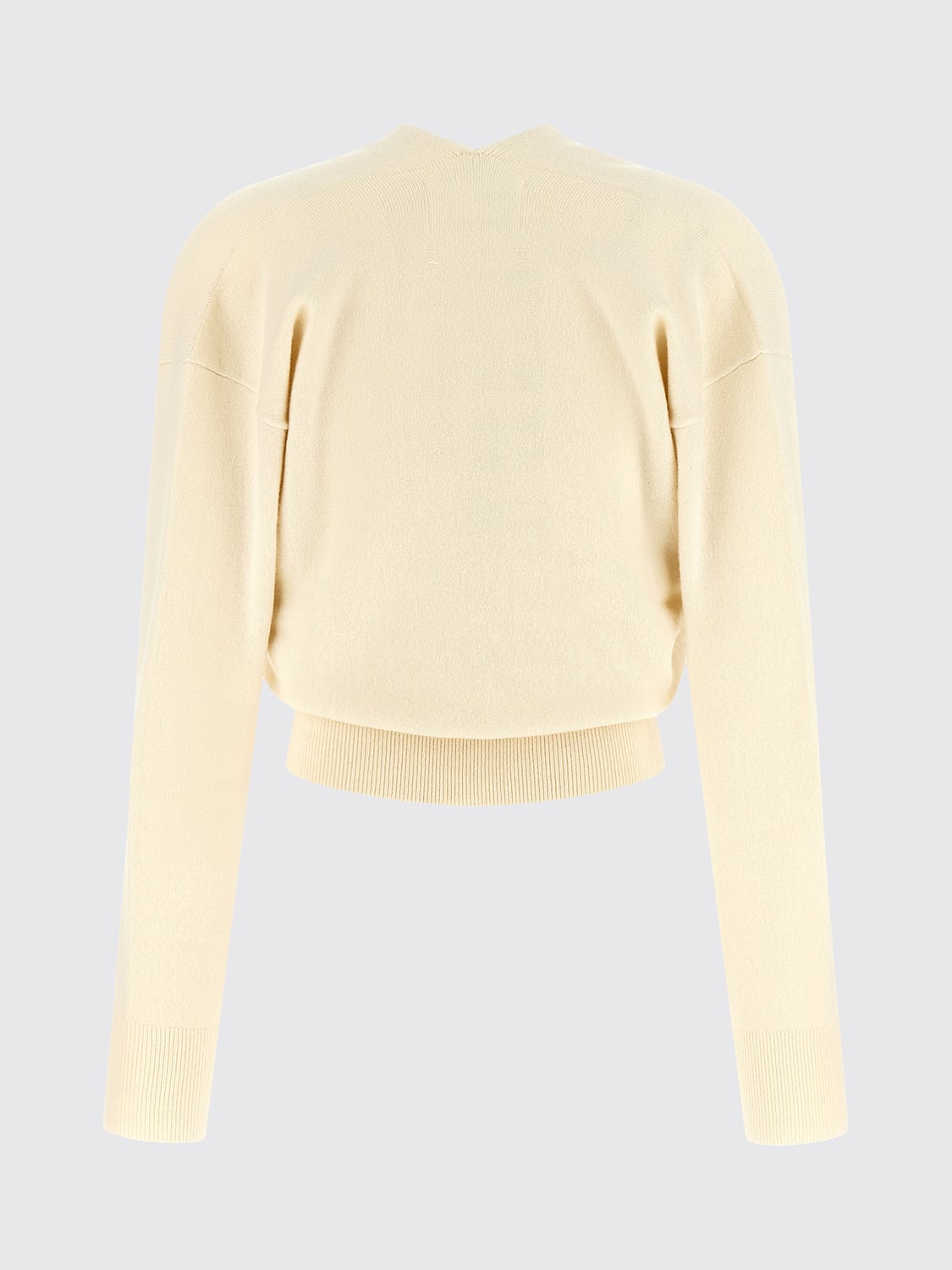 EXTREME CASHMERE JERSEY: Cárdigan tipo bata Extreme Cashmere de cachemira con cuello de pico y lazo en la cintura, Crema - Img 3