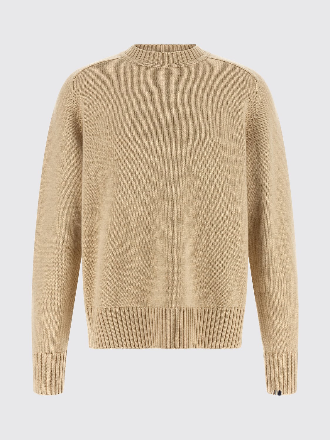 EXTREME CASHMERE PULL: Pull à col ras du cou en pur cachemire Extreme Cashmere avec bords côtelés, Beige - Img 2