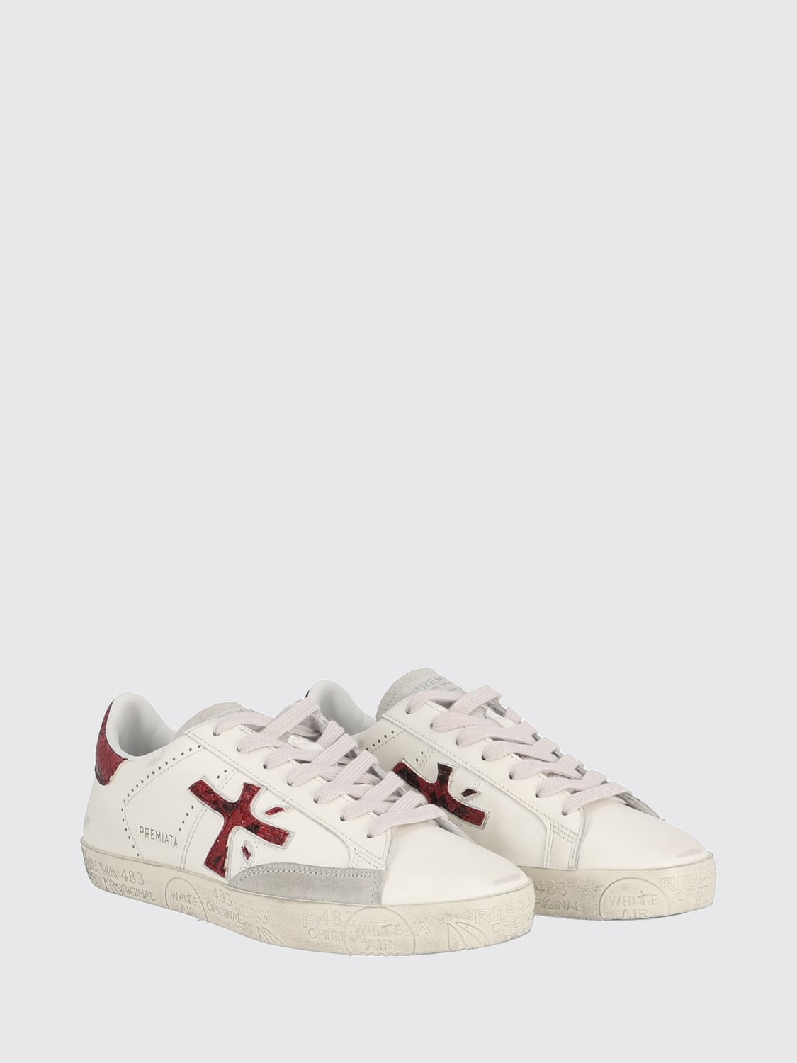 PREMIATA BASKETS: Baskets Premiata Stevend en cuir de veau avec détails contrastants, Blanc 1 - Img 2