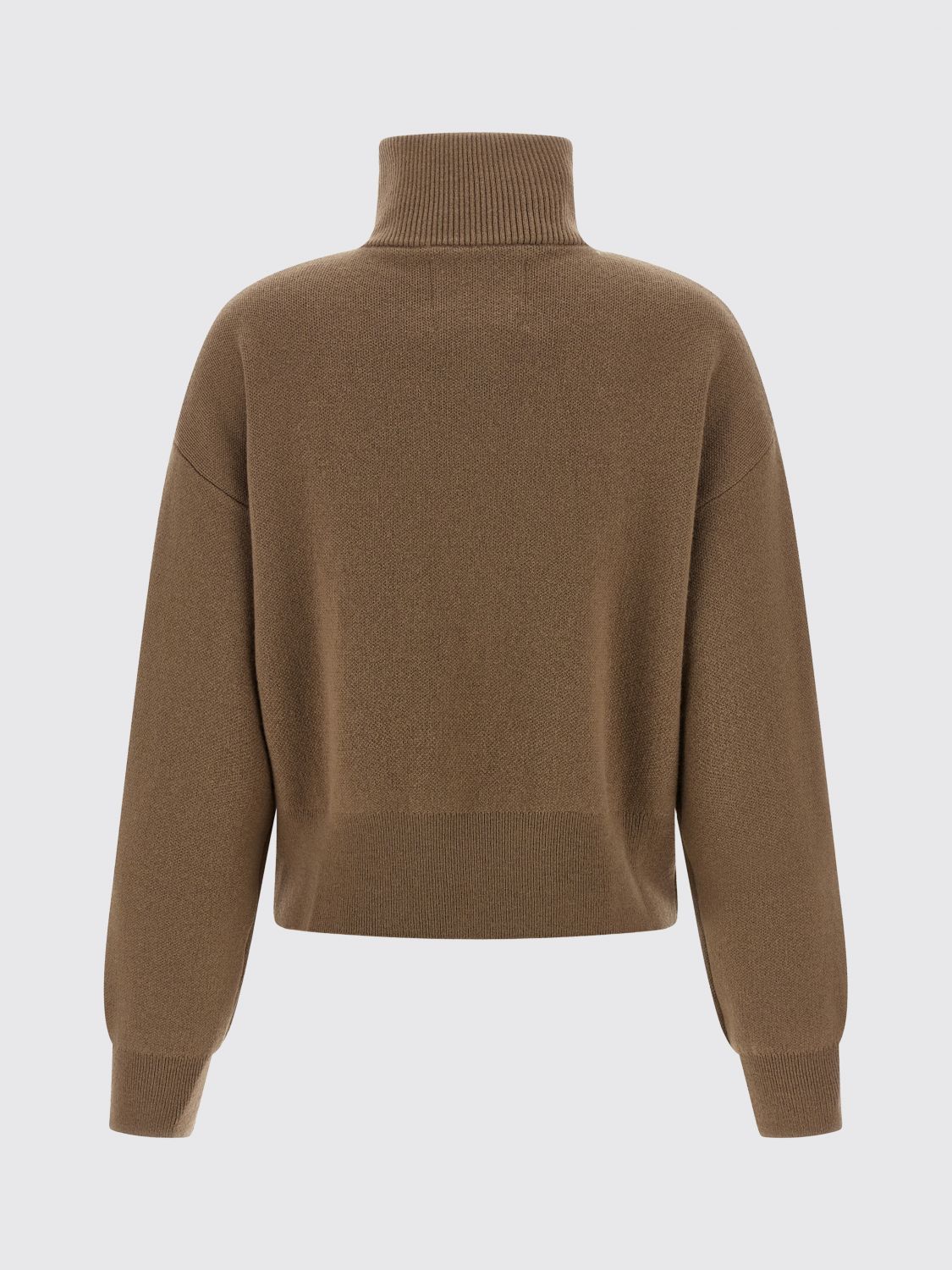 EXTREME CASHMERE JERSEY: Cárdigan de cuello alto con cremallera Extreme Cashmere en puro cachemir, Marrón - Img 3