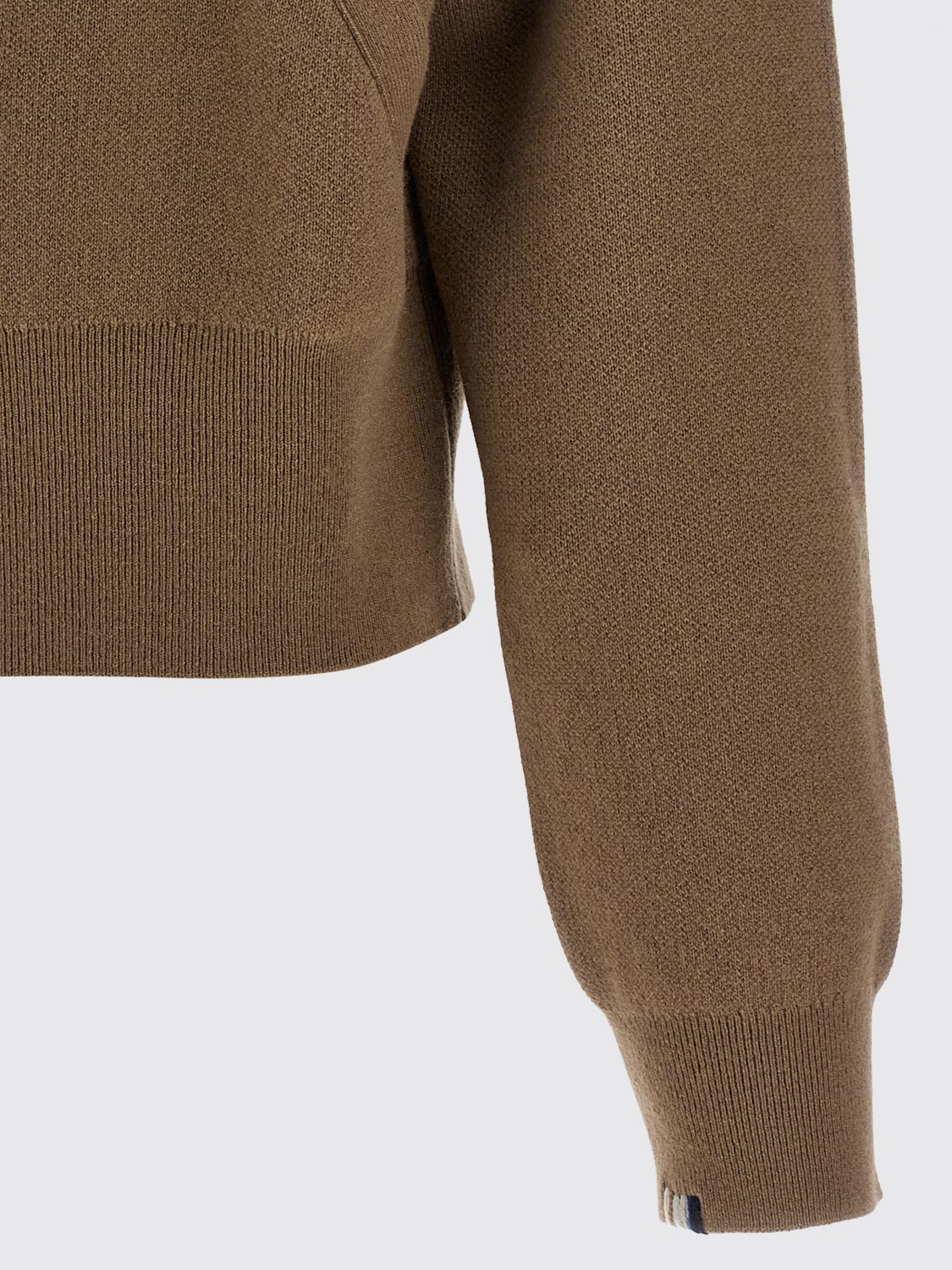 EXTREME CASHMERE JERSEY: Cárdigan de cuello alto con cremallera Extreme Cashmere en puro cachemir, Marrón - Img 4
