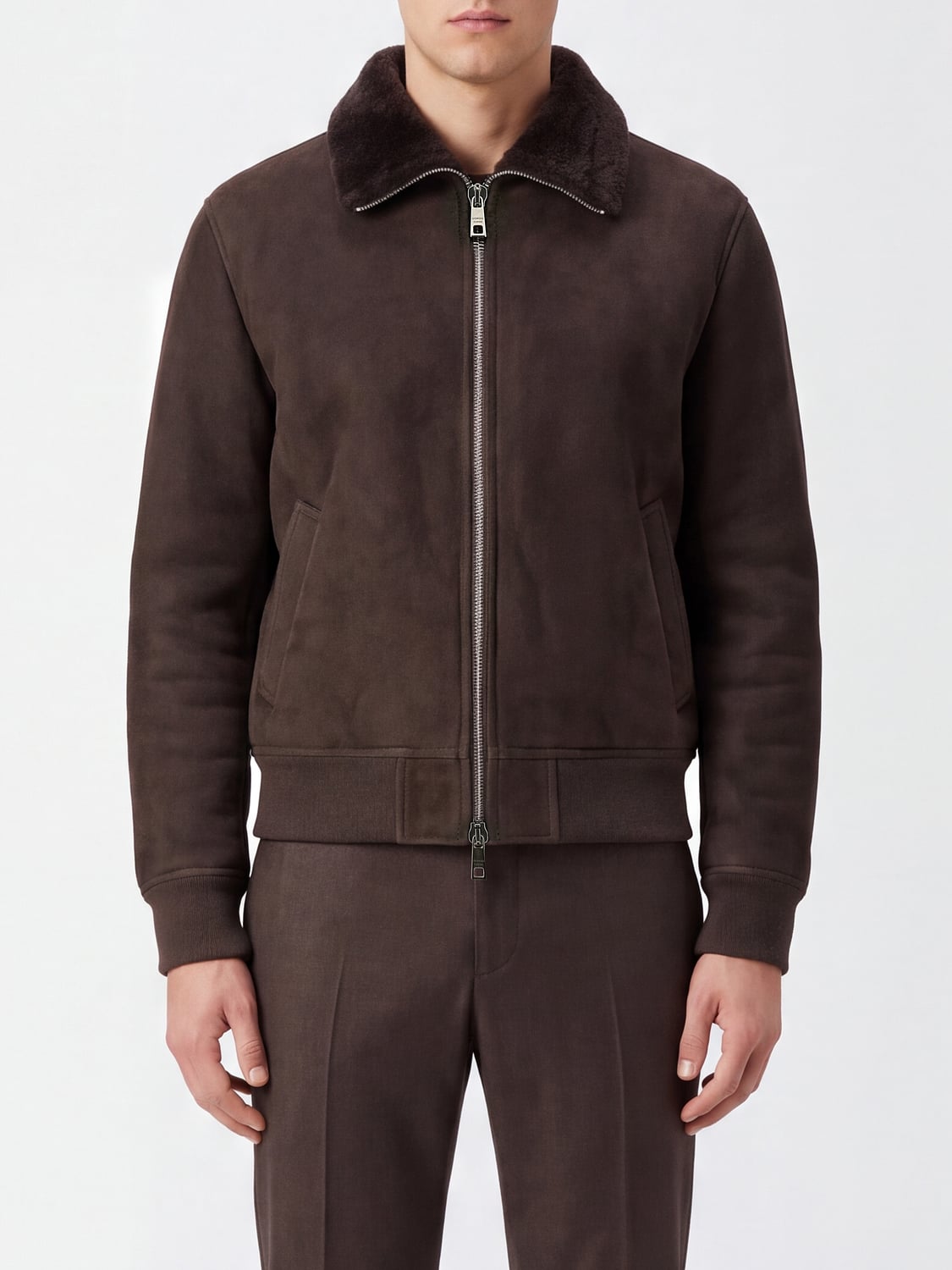 GIORGIO BRATO JACKE: Bomberjacke aus Lammleder Giorgio Brato mit Pelzkragen, Braun - Img 1