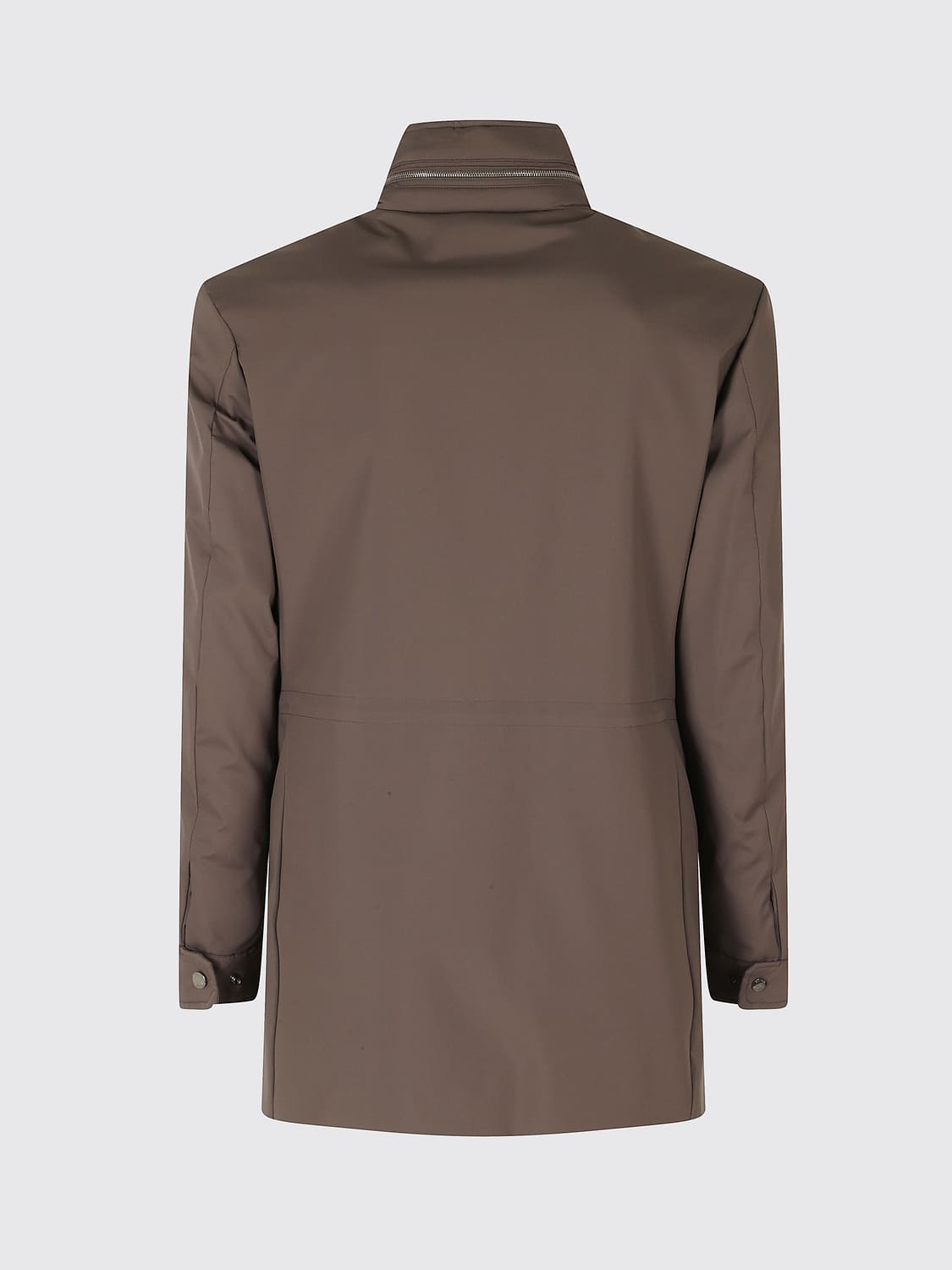 MOORER COAT: Moorer Knee-Length Polyester Parka with High Collar, Brown - Img 3