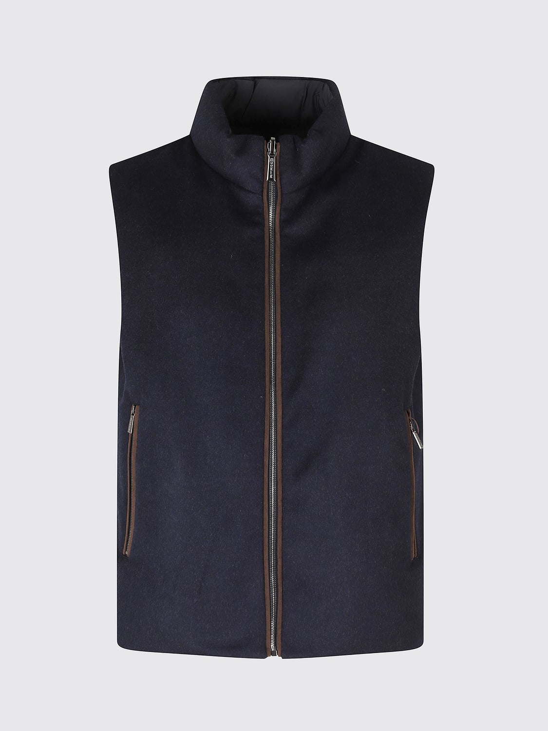 MOORER CHALECO: Chaleco acolchado Moorer de lana virgen y cachemira con cuello alto, Azul Oscuro - Img 2