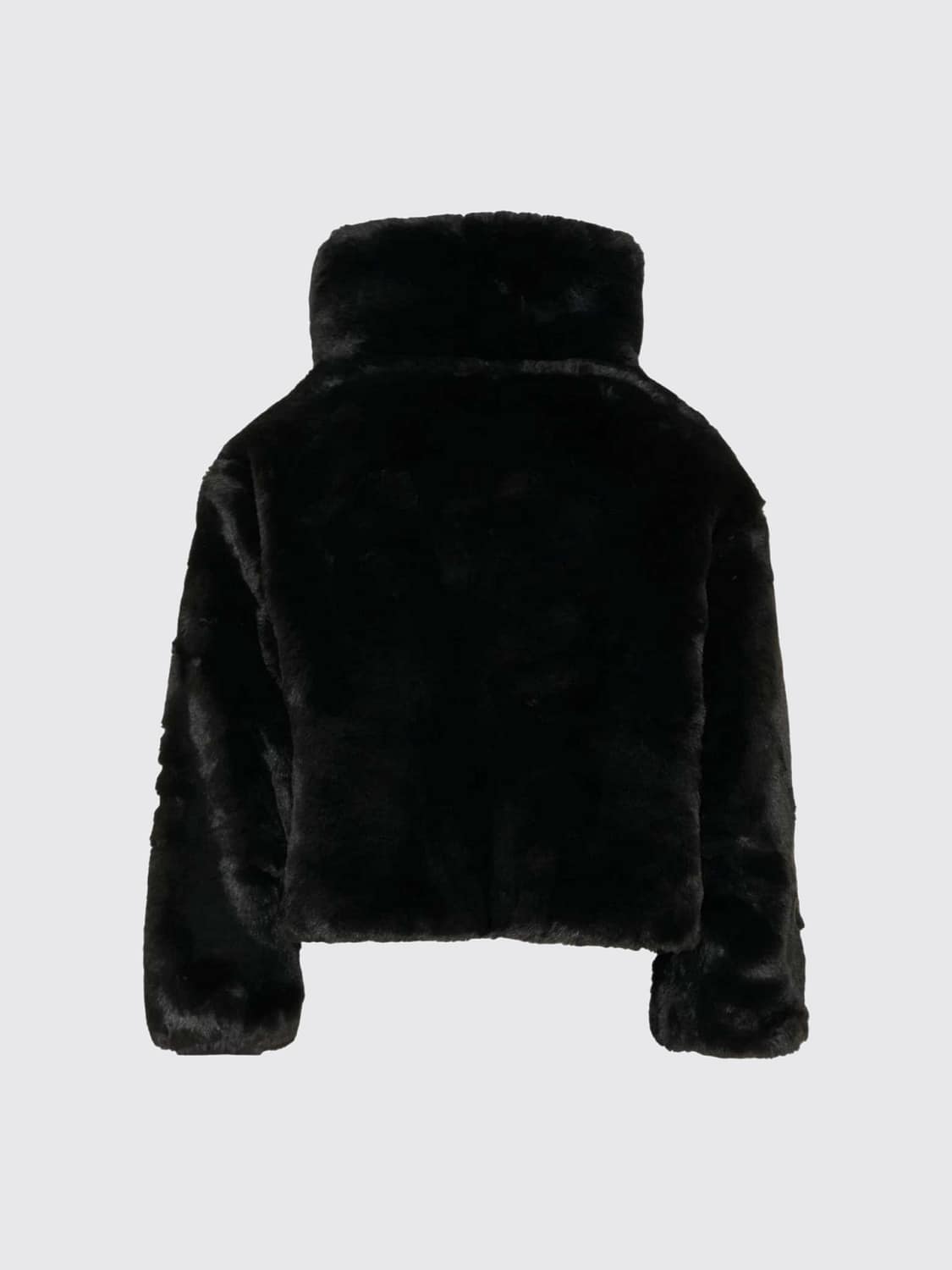 SAVE THE DUCK COAT: Save The Duck Boy's Reversible Faux Fur Hooded Jacket, Black - Img 2