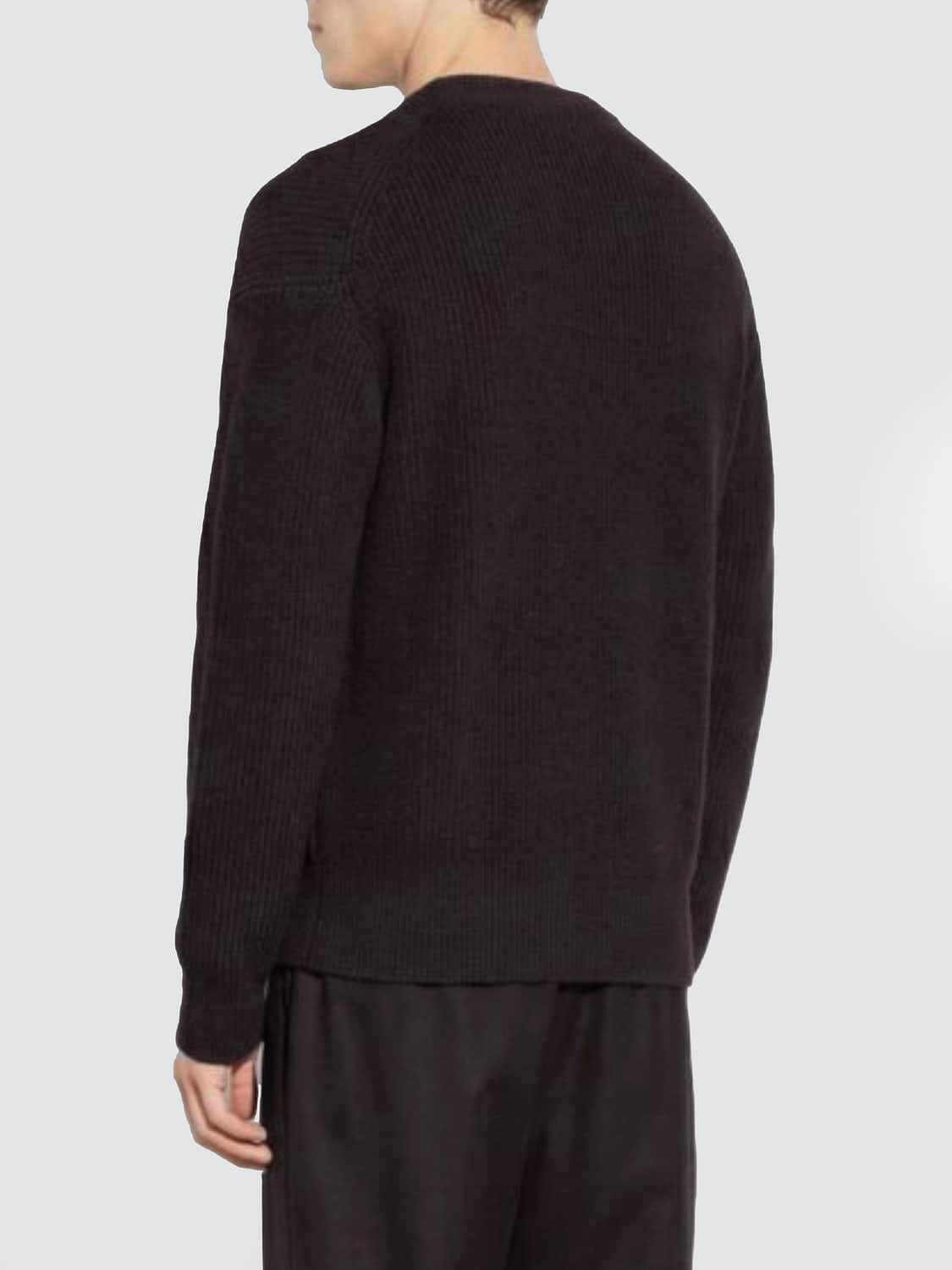 PAOLO PECORA SWEATER: Paolo Pecora Merino Wool V-Neck Cardigan with Buttons, Black - Img 2