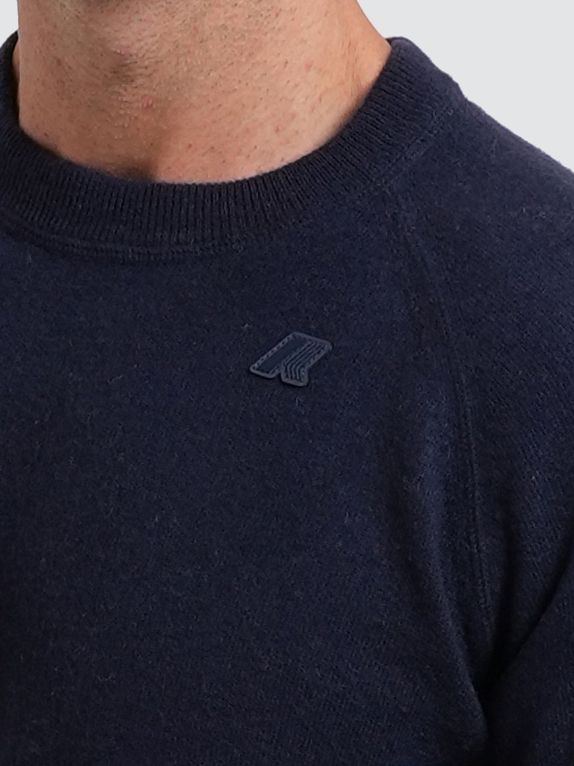 K-WAY SWEATER: K-Way Wool Long-Sleeved Crewneck Jumper with Ribbed Trims, Blue - Img 3