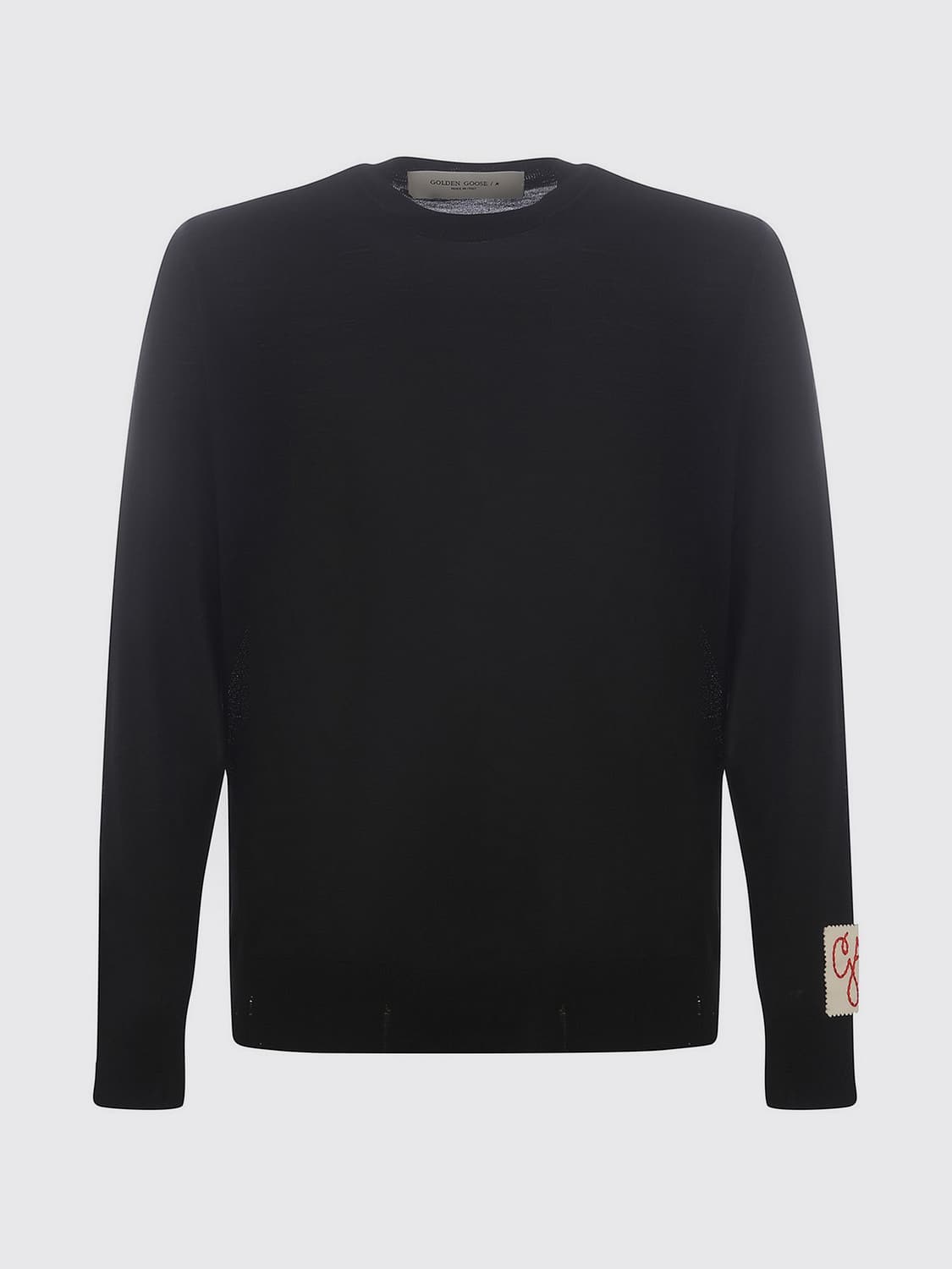 GOLDEN GOOSE PULLOVER: Golden Goose Pullover aus reiner Schurwolle mit appliziertem Logo, Schwarz - Img 2