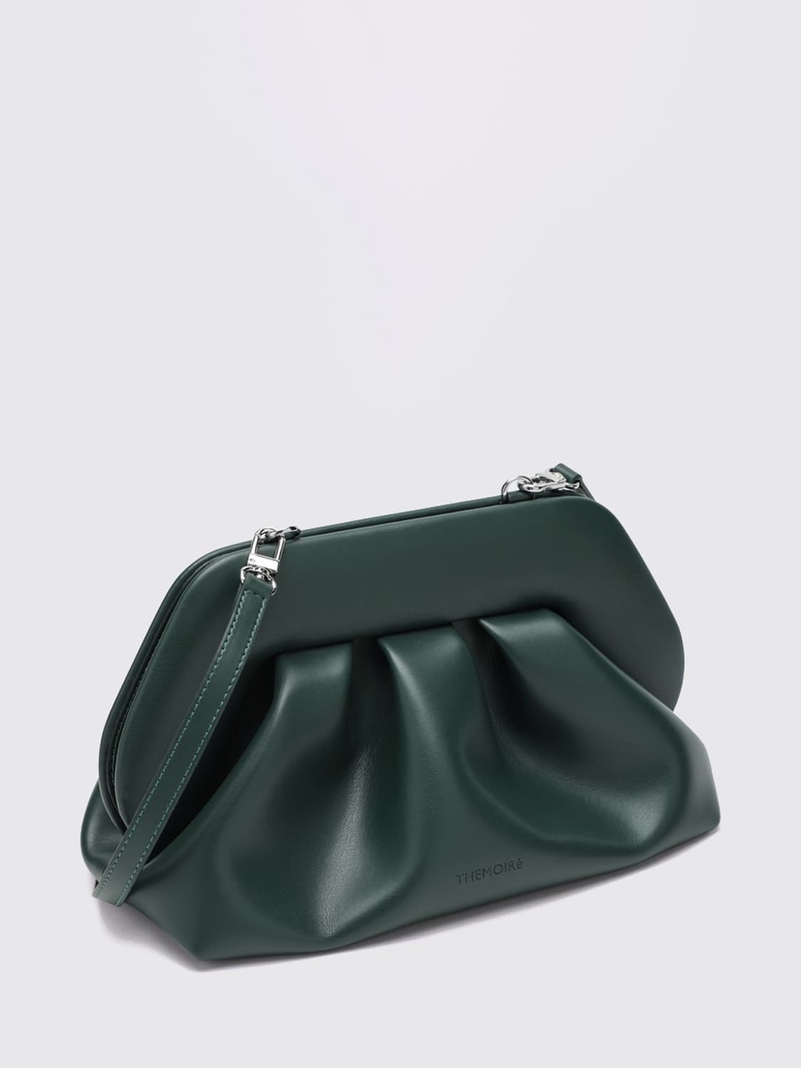 THEMOIRÈ POCHETTE: Pochette Bios Themoirè en cuir vegan à design drapé, Olive - Img 3