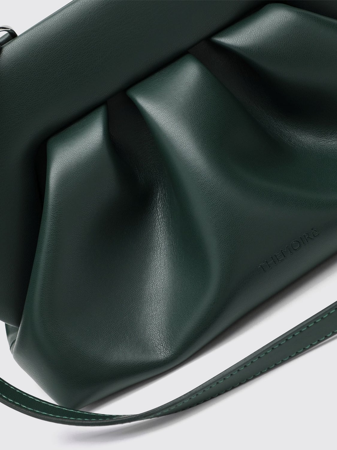 THEMOIRÈ POCHETTE: Pochette Bios Themoirè en cuir vegan à design drapé, Olive - Img 4