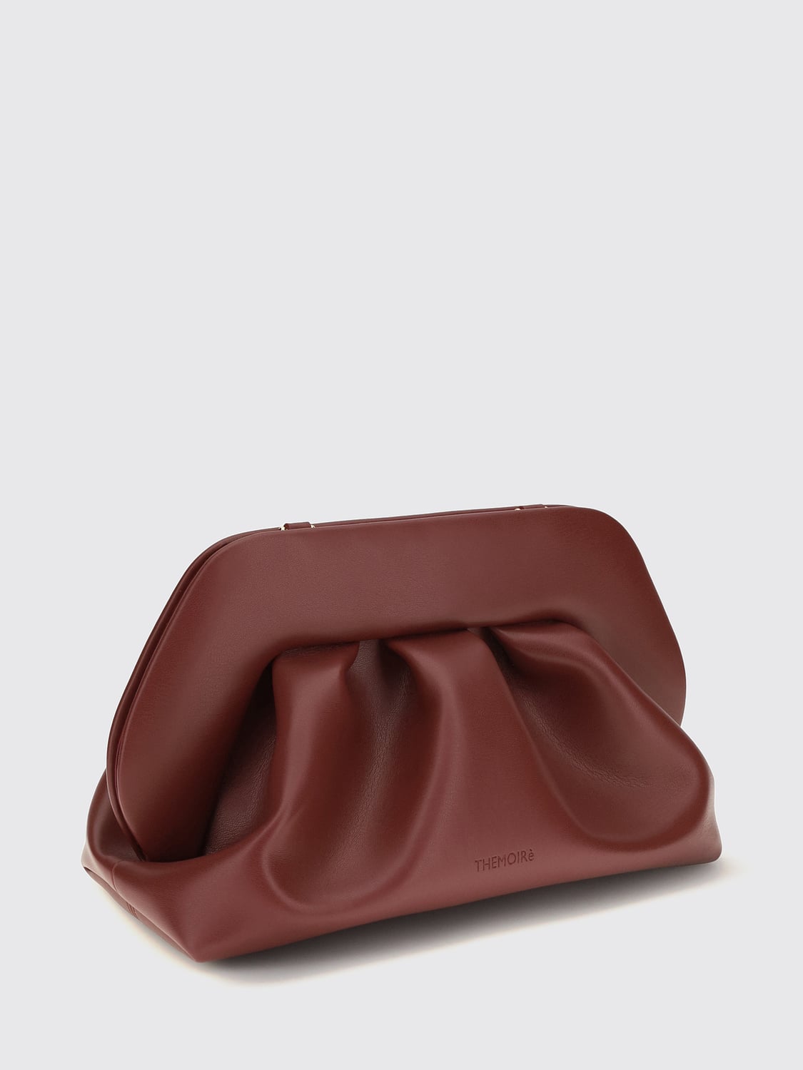 THEMOIRÈ POCHETTE: Pochette Bios Themoirè en cuir vegan à design drapé, Bordeaux - Img 2