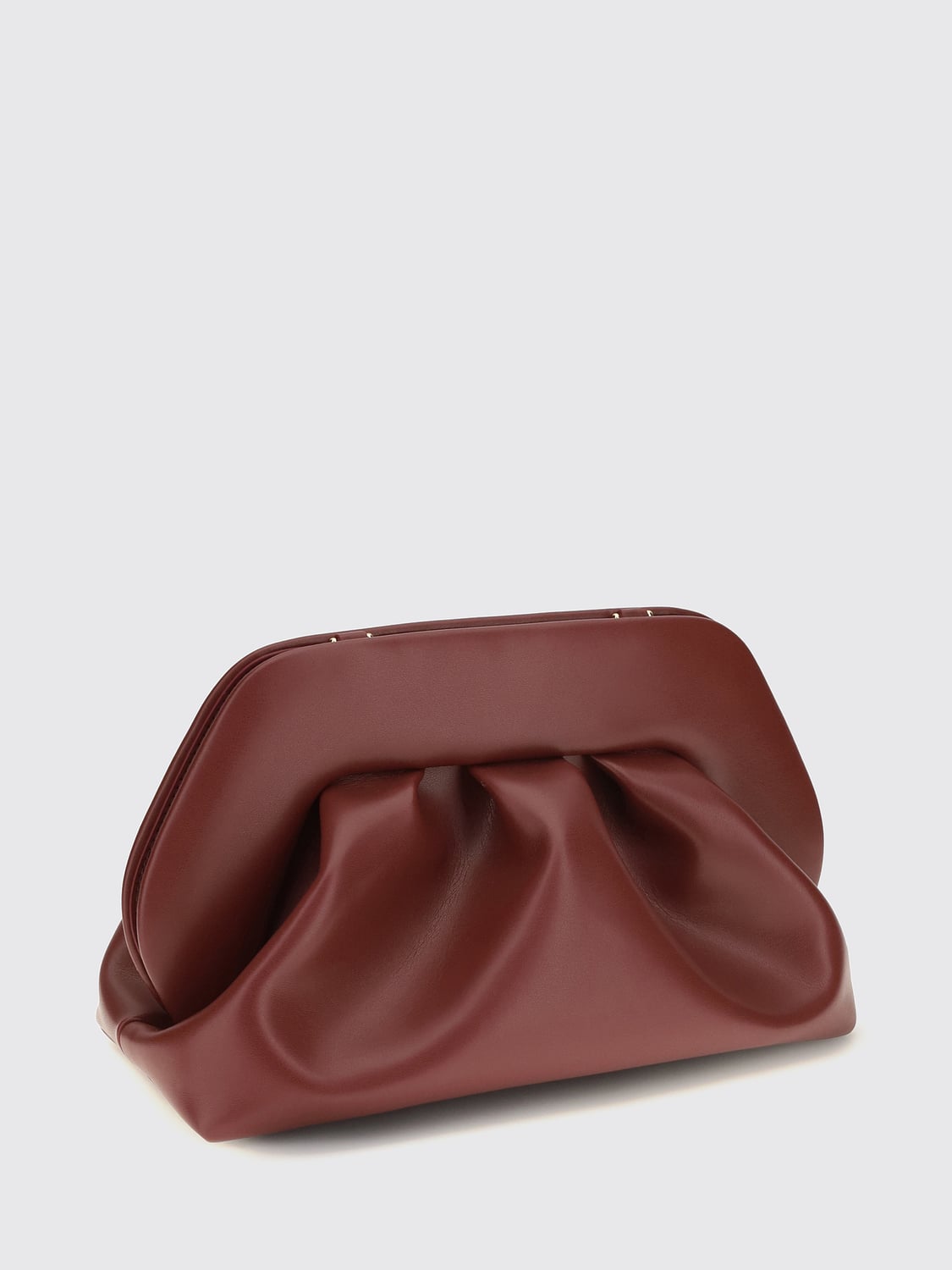 THEMOIRÈ POCHETTE: Pochette Bios Themoirè en cuir vegan à design drapé, Bordeaux - Img 4