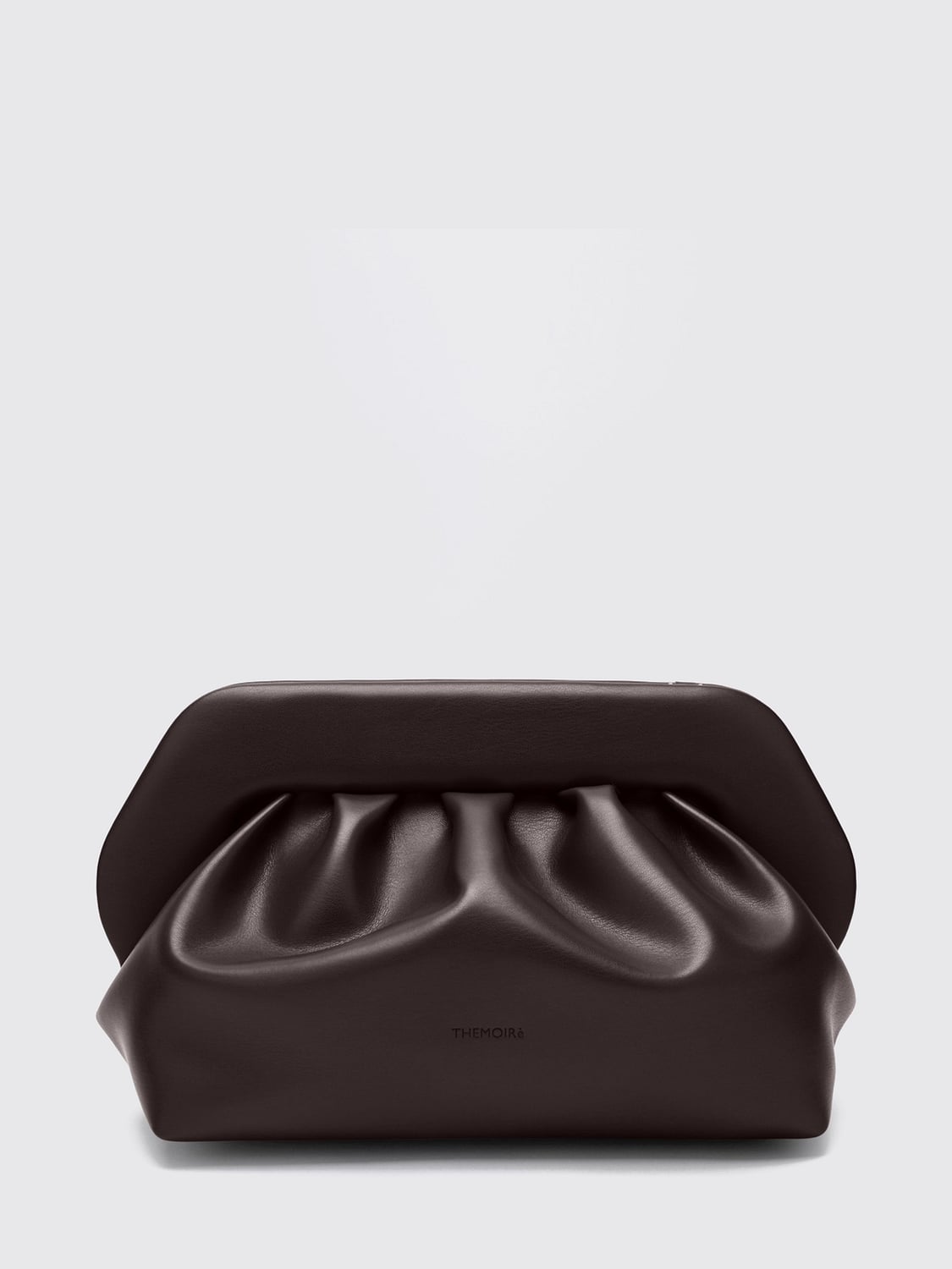 THEMOIRÈ POCHETTE: Pochette Bios Themoirè en cuir vegan à design drapé, Cacao - Img 1