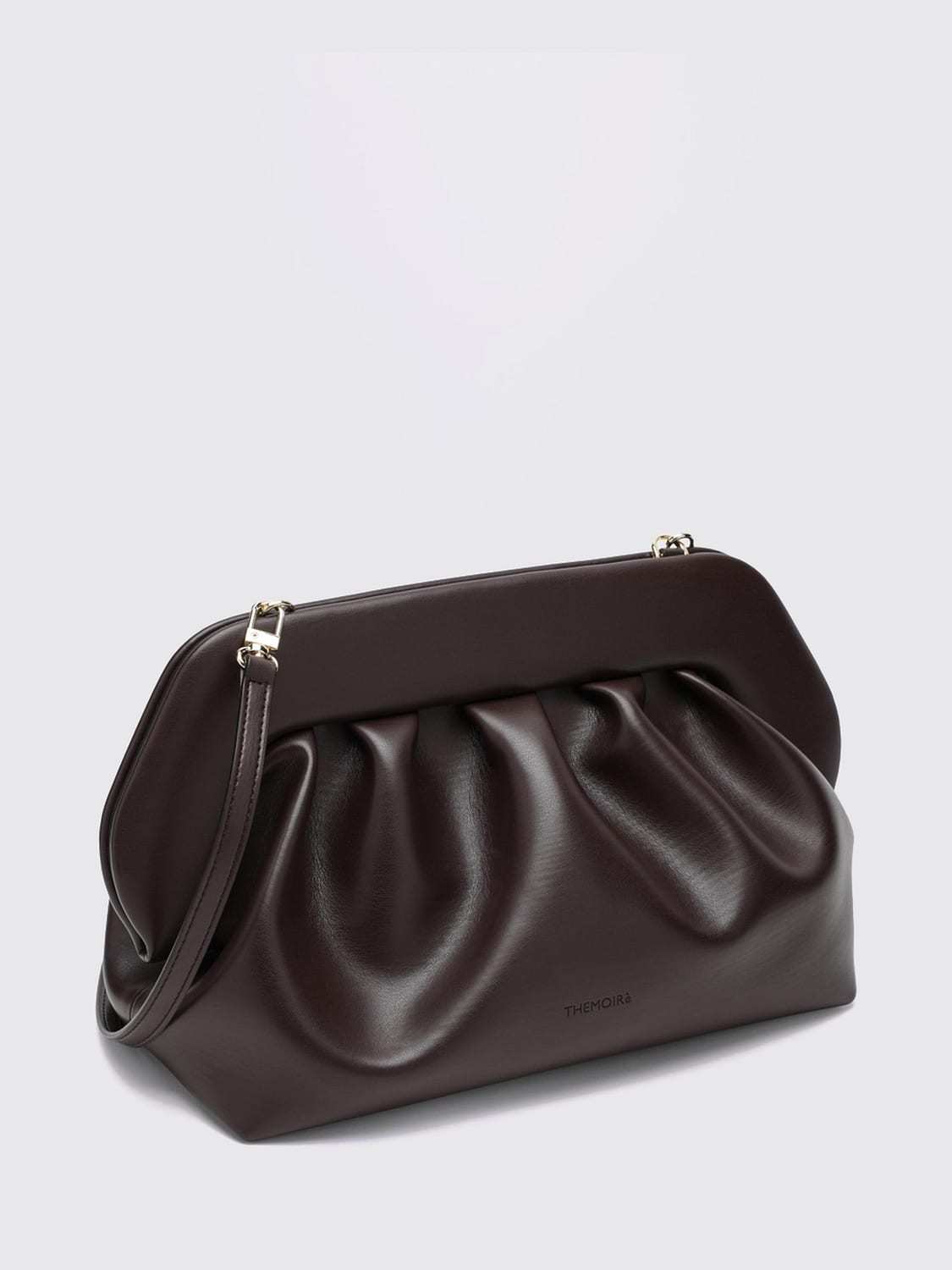 THEMOIRÈ POCHETTE: Pochette Bios Themoirè en cuir vegan à design drapé, Cacao - Img 2