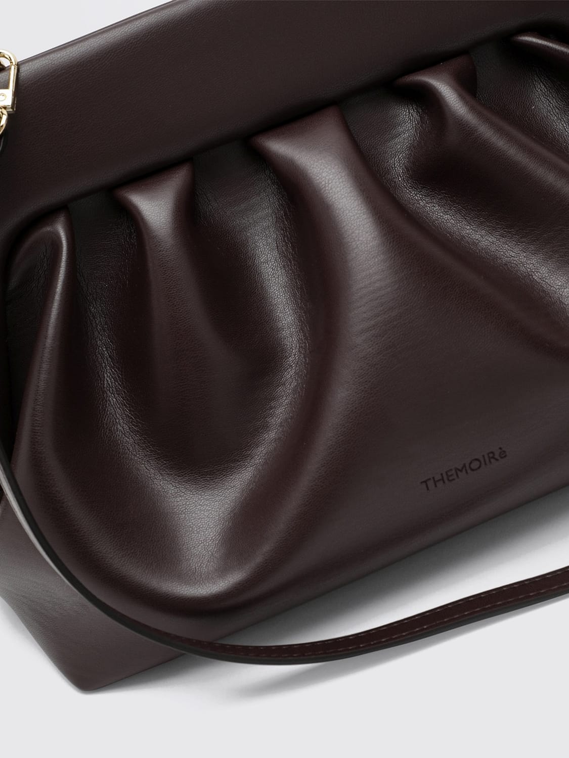 THEMOIRÈ POCHETTE: Pochette Bios Themoirè en cuir vegan à design drapé, Cacao - Img 3