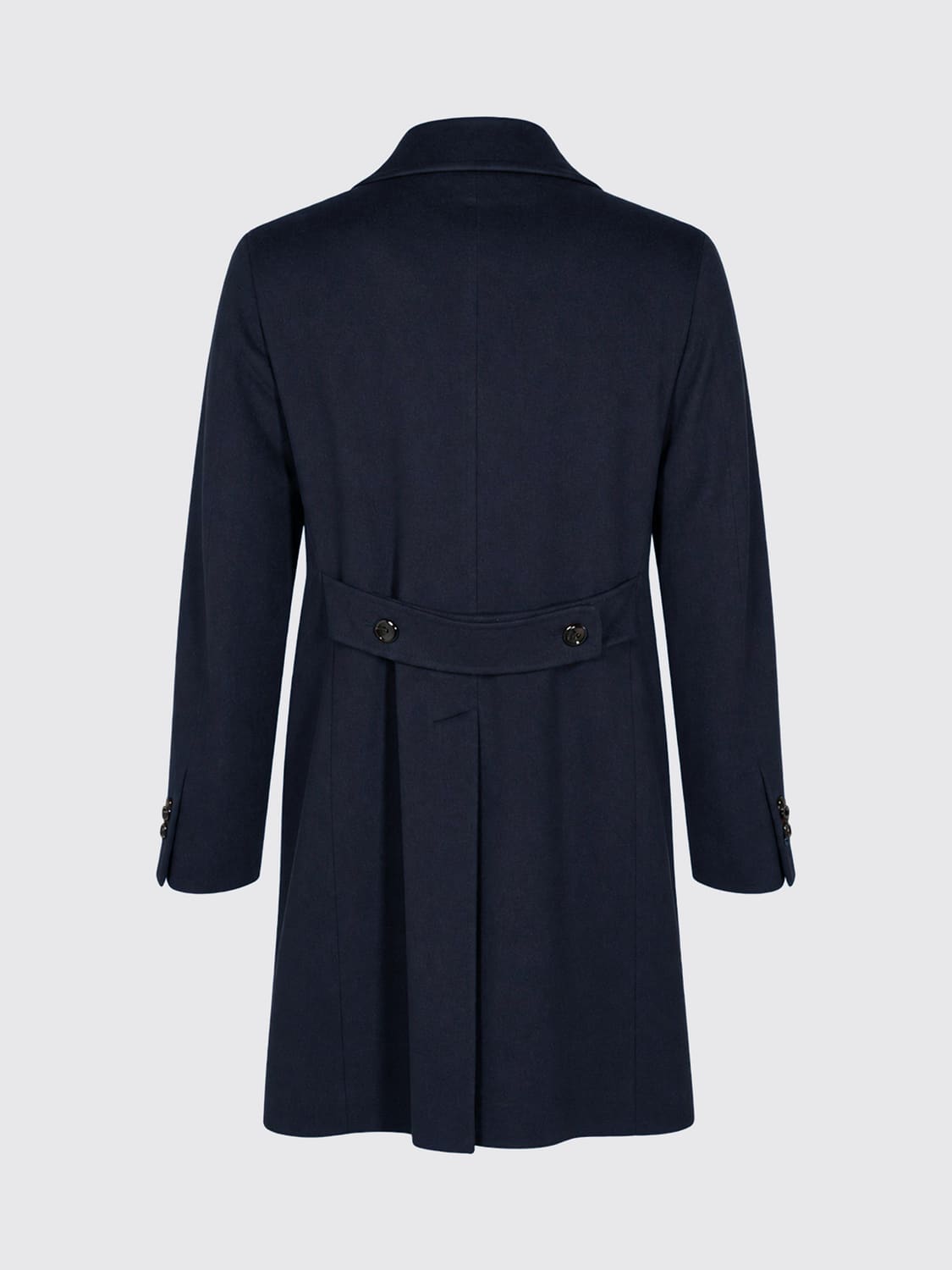 TAGLIATORE COAT: Tagliatore Knee-Length Double-Breasted Coat in Pure Virgin Wool, Blue - Img 3