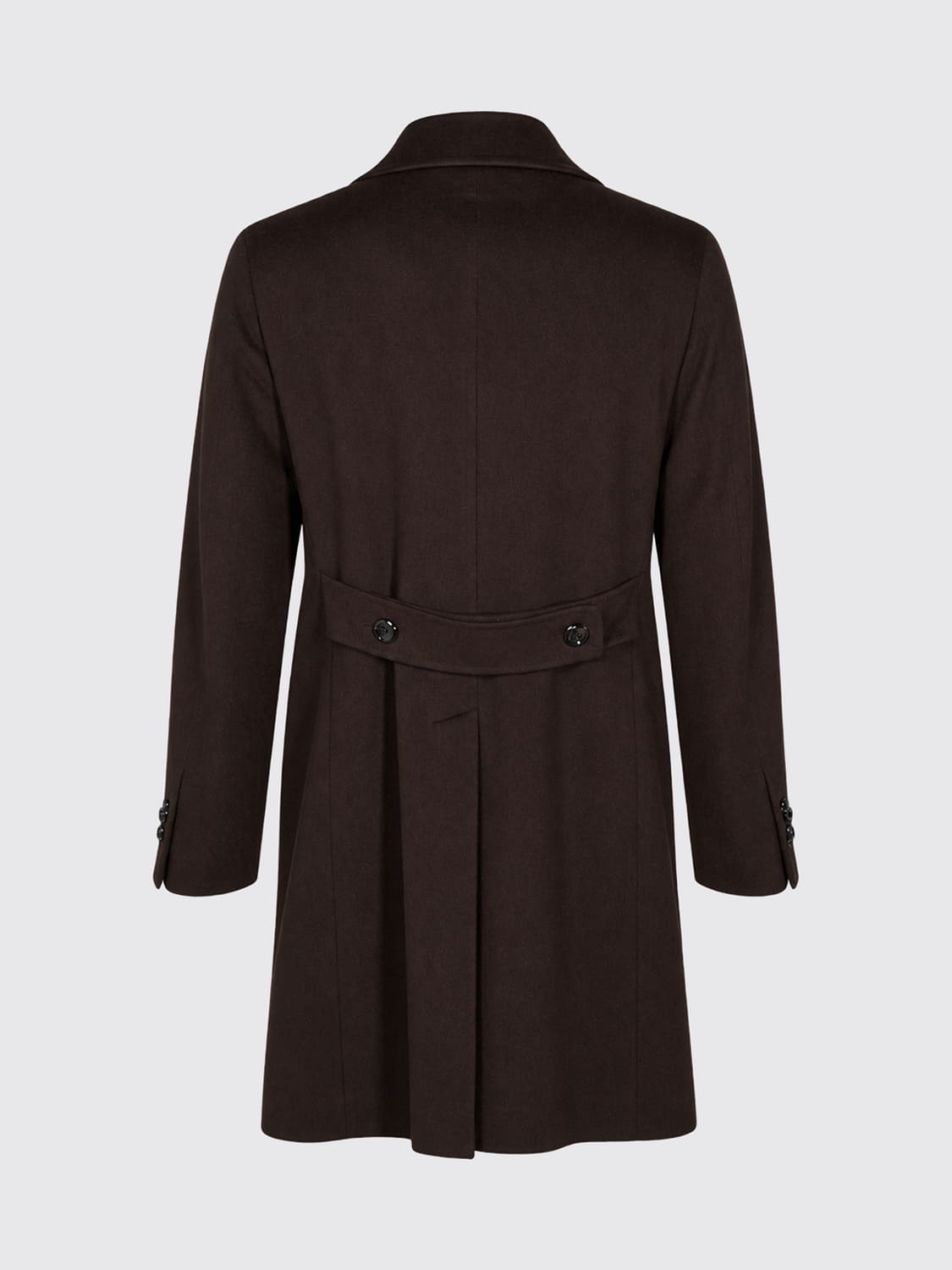 TAGLIATORE COAT: Tagliatore Knee-Length Double-Breasted Coat in Pure Virgin Wool, Dark - Img 3