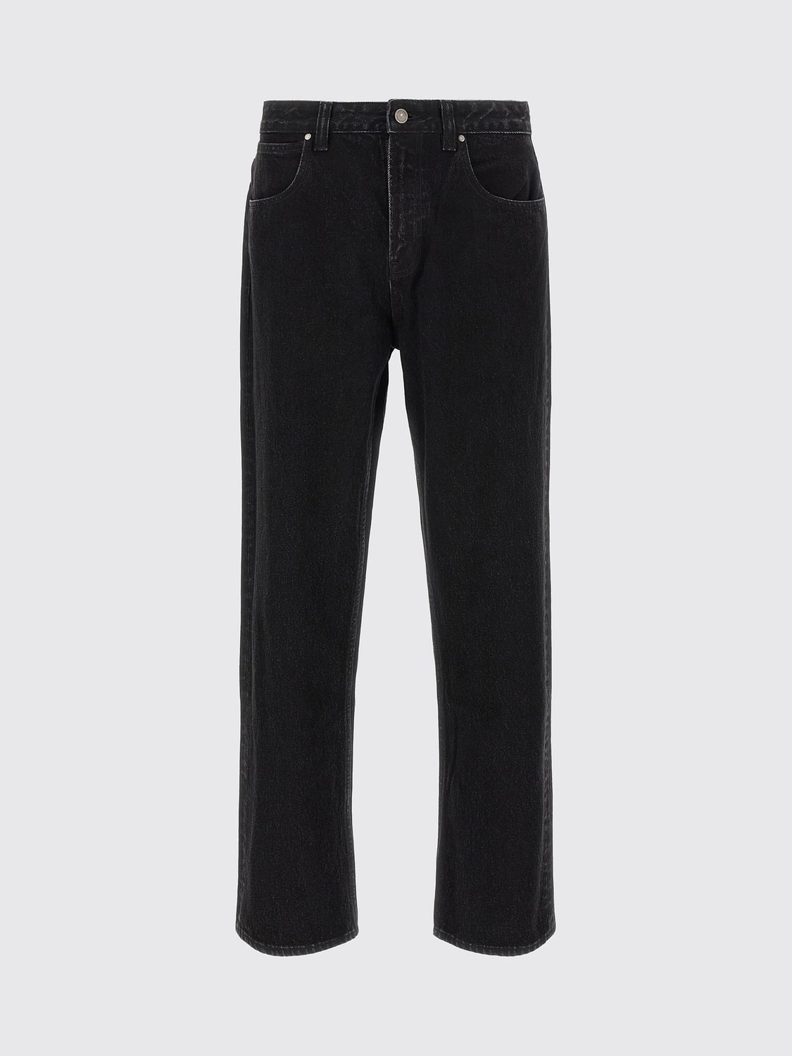 ENTIRE STUDIOS JEANS: Seth Straight-Leg Jeans ENTIRE STUDIOS with a Mid-Rise Waist in Cotton Denim, Black - Img 2