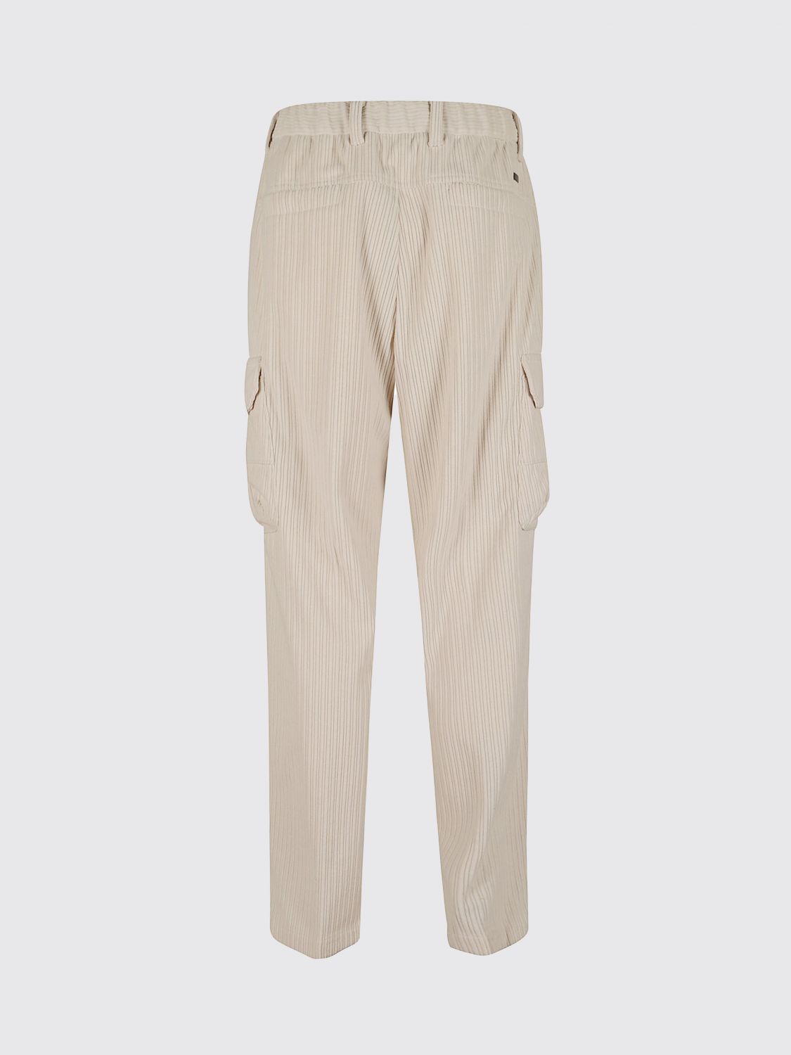 HERNO PANTS: Herno Corduroy Cargo Trousers with Slash and Side Pockets, White - Img 3