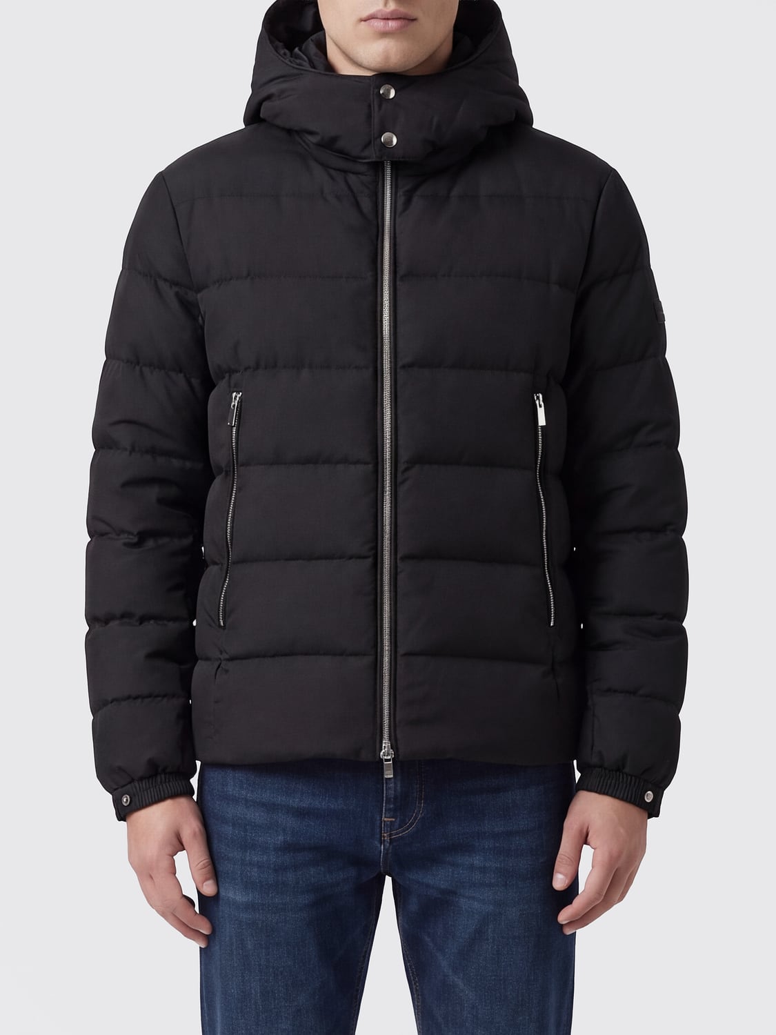 TATRAS JACKET: Tatras Quilted Wool and Silk Down Jacket with Padded Hood and Zip Closure, Black - Img 1
