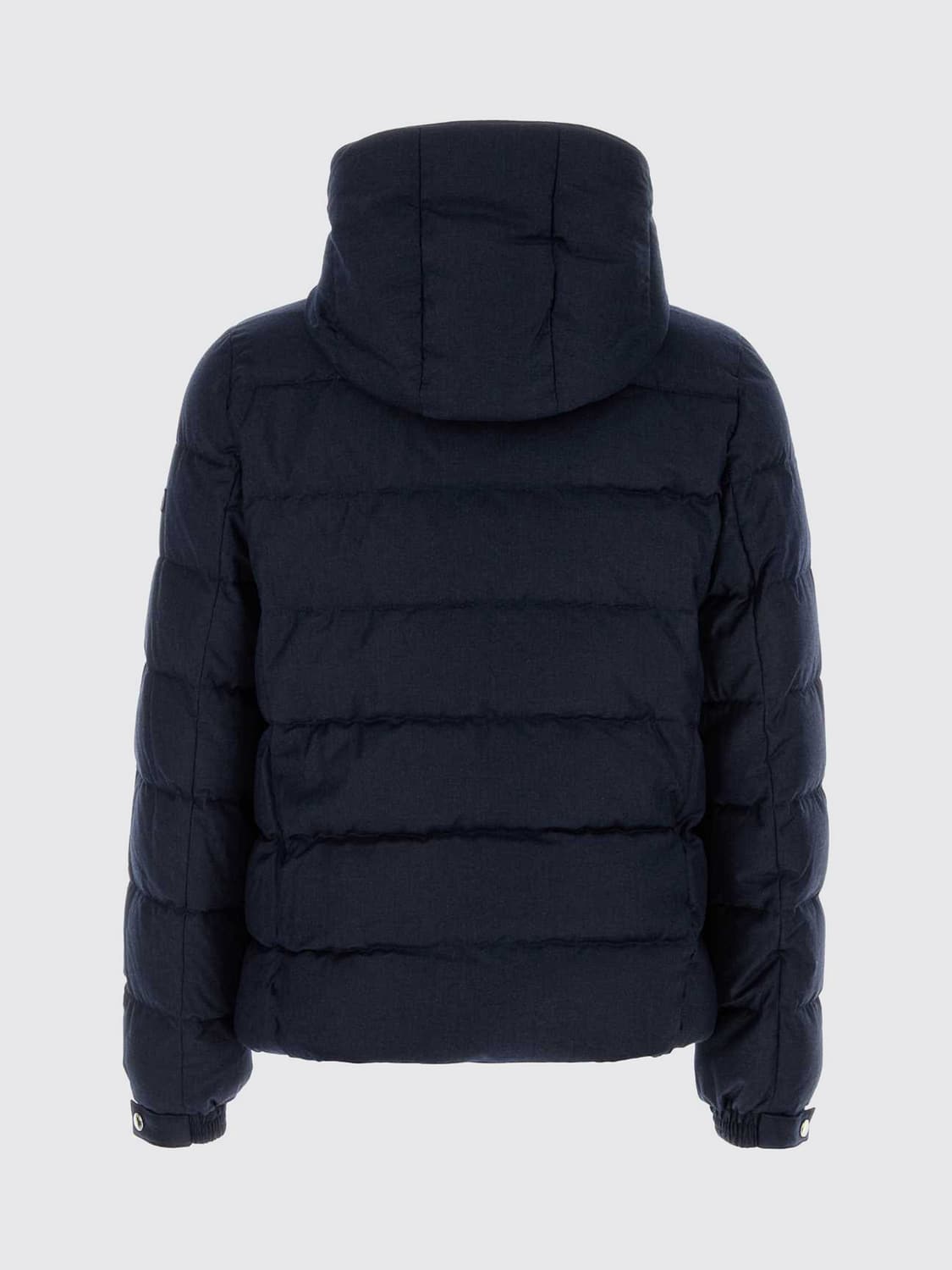 TATRAS JACKET: Tatras Quilted Wool and Silk Down Jacket with Padded Hood and Zip Closure, Navy - Img 3