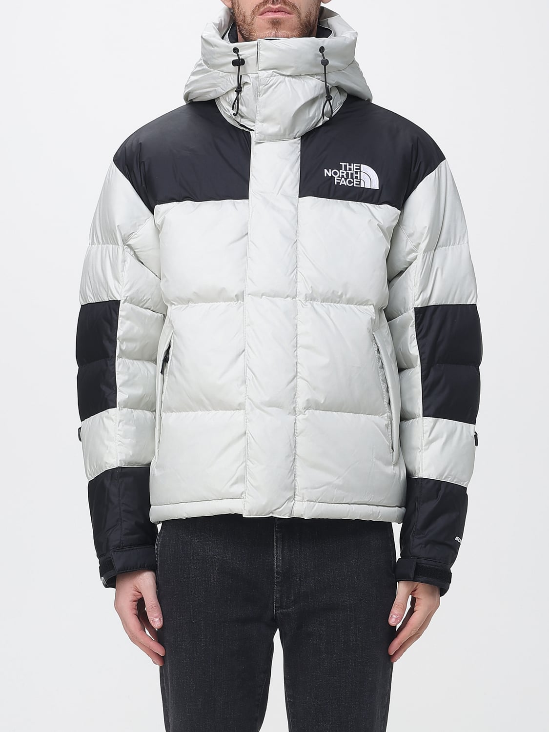 THE NORTH FACE JACKET: The North Face Windproof and Water-Repellent Down Jacket with Hood and Contrast Logo, White - Img 1