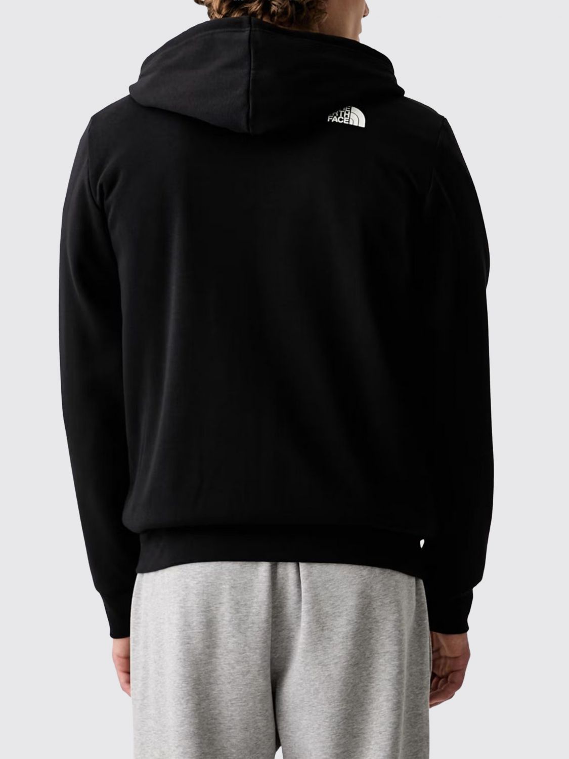 THE NORTH FACE SWEATSHIRT: The North Face Cotton Hooded Sweatshirt with Adjustable Drawstring and Zip Closure, Black - Img 2
