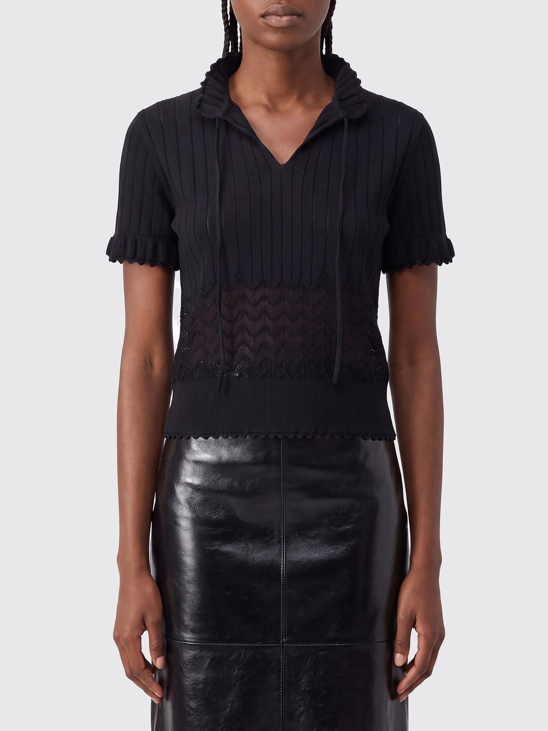 MCQUEEN TOP: Top damen McQueen, Schwarz - Img 1
