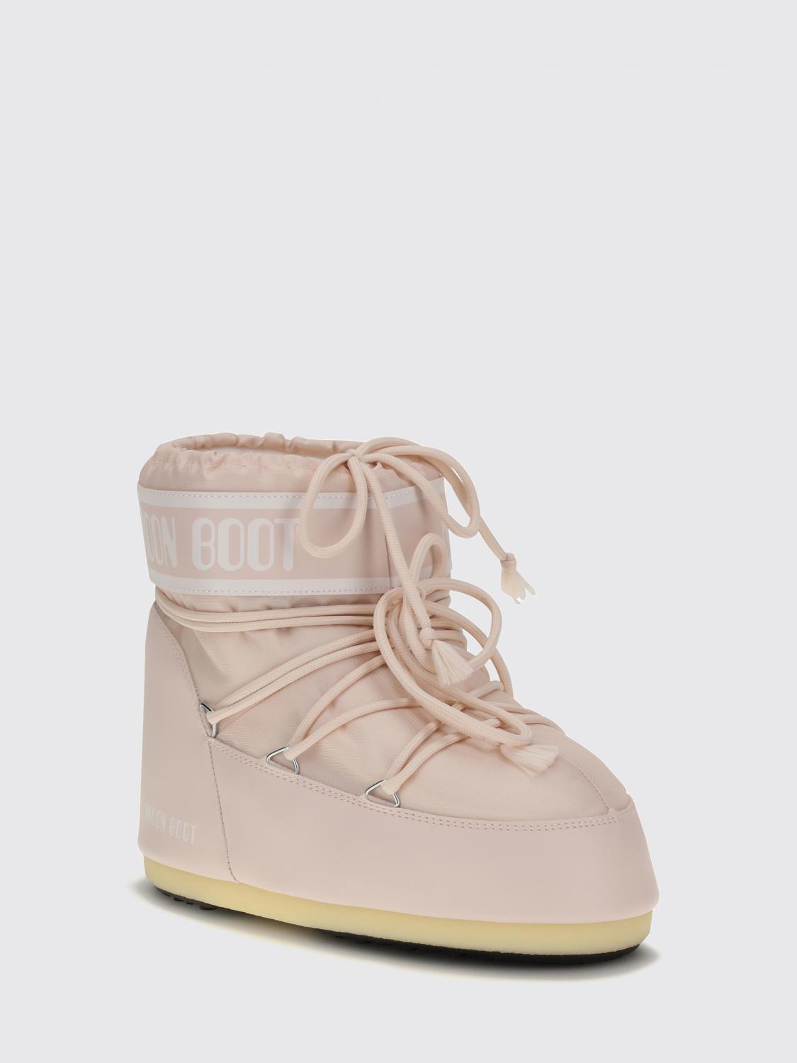MOON BOOT BOOTS: Icon Moon Boot Low-Cut Nylon Snow Boots with Printed Logo, Pink - Img 2