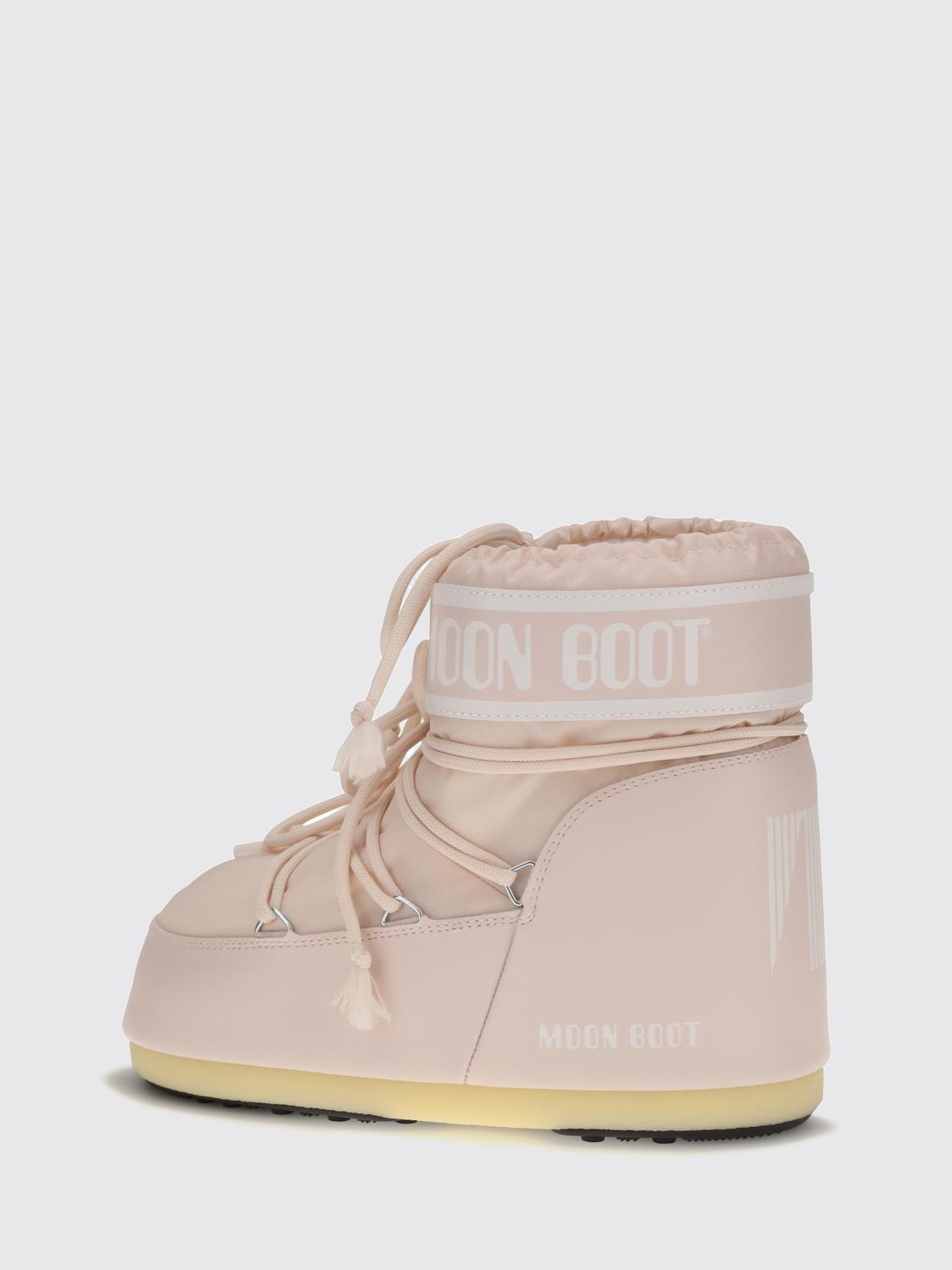 MOON BOOT BOOTS: Icon Moon Boot Low-Cut Nylon Snow Boots with Printed Logo, Pink - Img 3