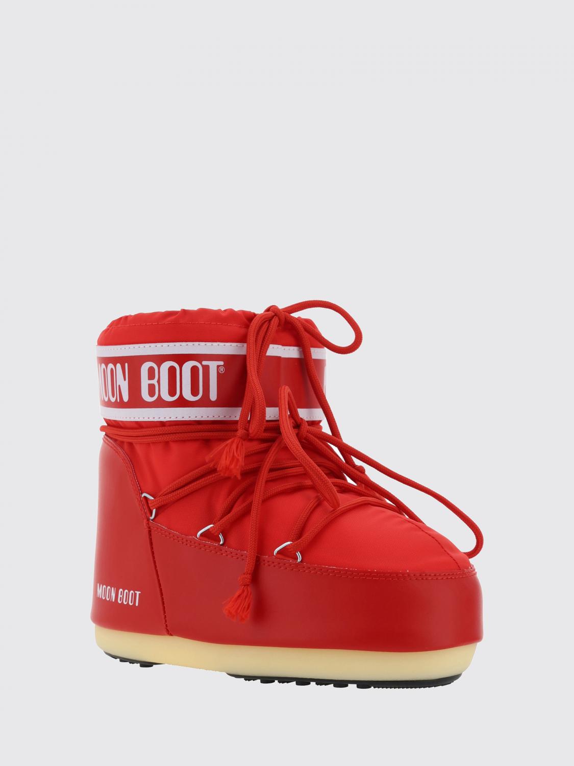 MOON BOOT STIEFEL: Niedrig geschnittene Schneestiefel Icon Moon Boot aus Nylon mit gedrucktem Logo, Rot - Img 2