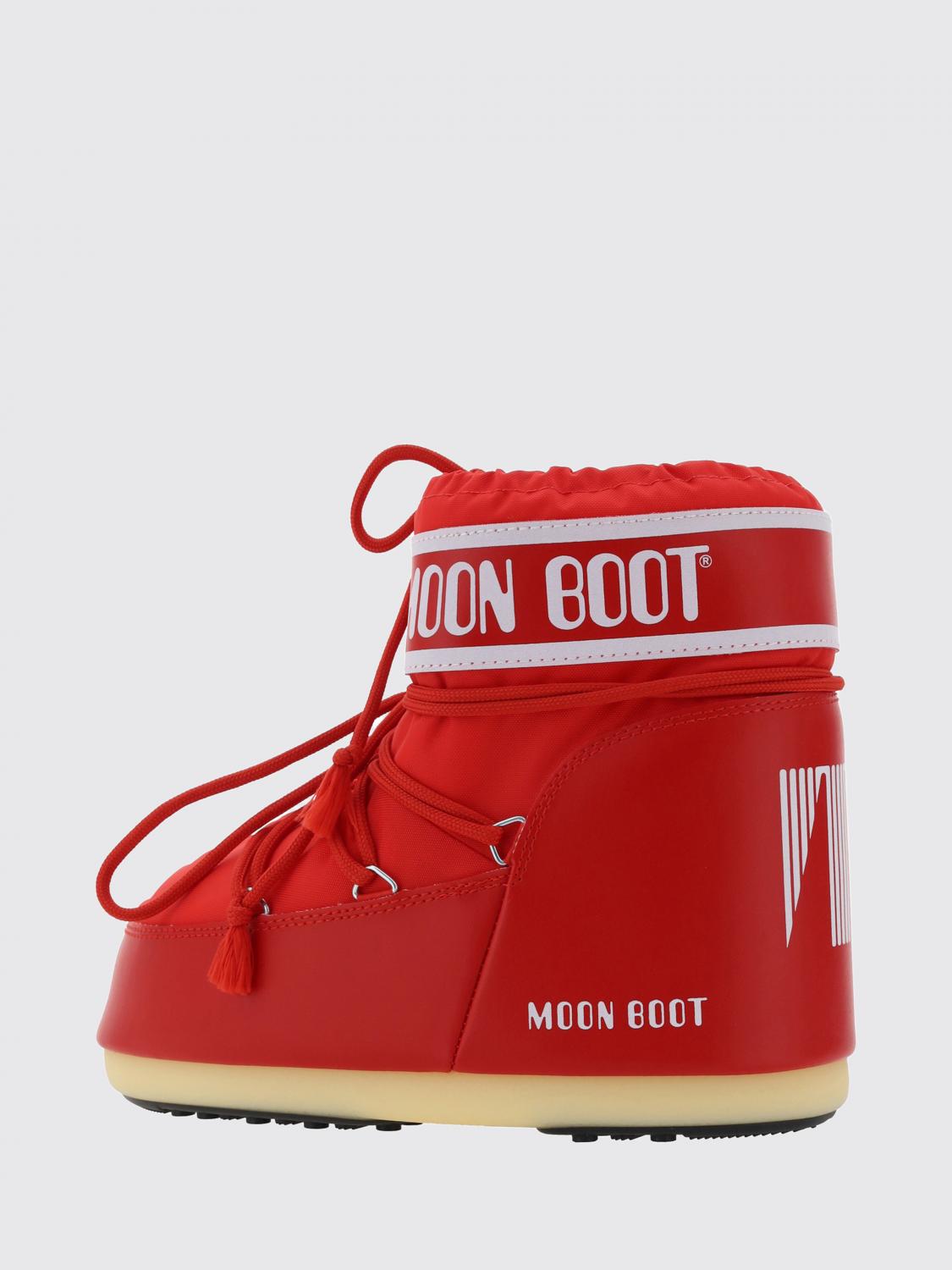 MOON BOOT STIEFEL: Niedrig geschnittene Schneestiefel Icon Moon Boot aus Nylon mit gedrucktem Logo, Rot - Img 3