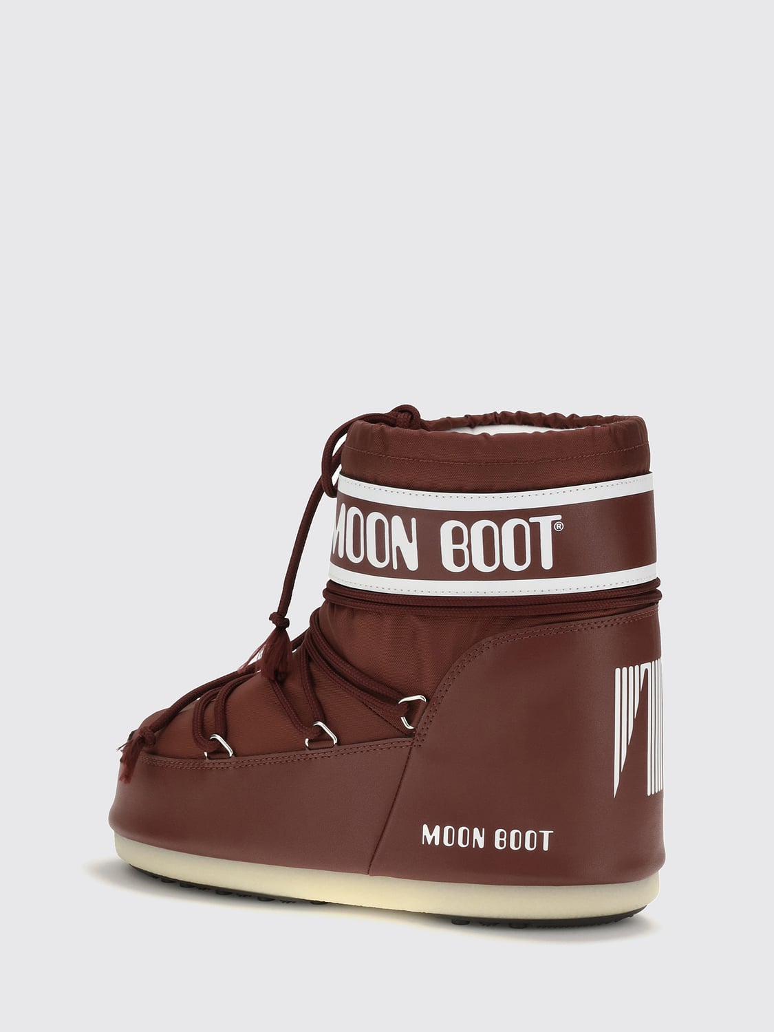 MOON BOOT BOOTS: Icon Moon Boot Low-Cut Nylon Snow Boots with Printed Logo, Burgundy - Img 3