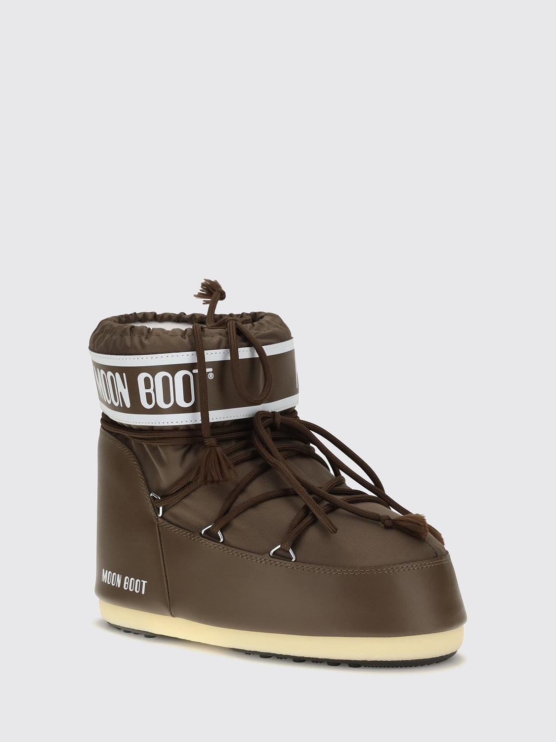 MOON BOOT STIEFEL: Niedrig geschnittene Schneestiefel Icon Moon Boot aus Nylon mit gedrucktem Logo, Kakao - Img 2