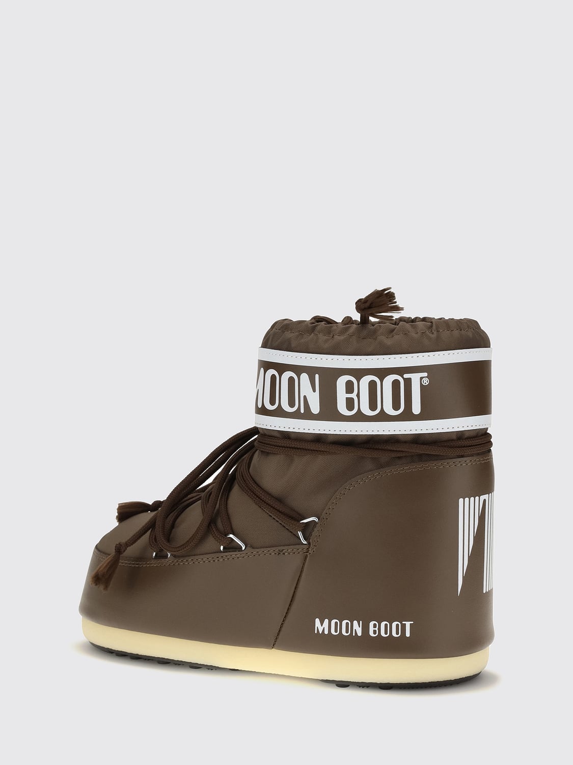 MOON BOOT STIEFEL: Niedrig geschnittene Schneestiefel Icon Moon Boot aus Nylon mit gedrucktem Logo, Kakao - Img 3