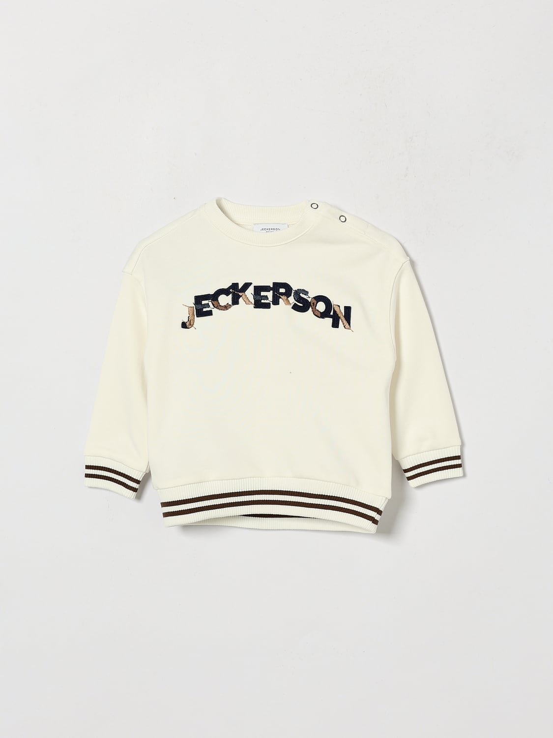JECKERSON PULL: Sweat-shirt Jeckerson pour garçon à col rond en coton avec logo et passepoil, Lait - Img 1