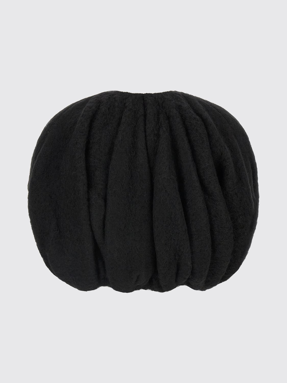 RICK OWENS ABRIGO: Capa corta Rick Owens de mezcla de lana con cuello redondo y cierre oculto, Negro - Img 2