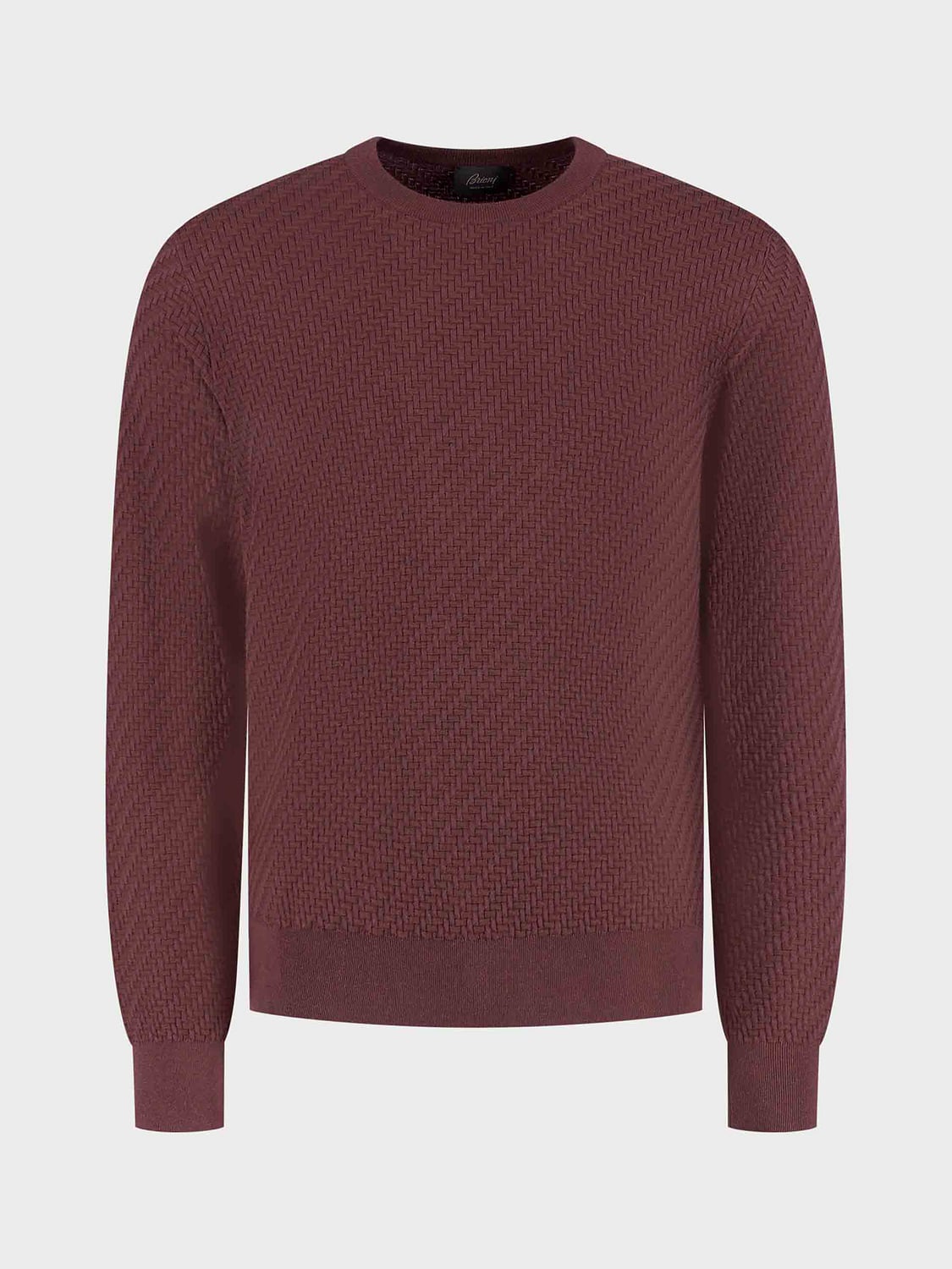 BRIONI PULL: Pull col rond Brioni à manches longues en pur coton, Rouge - Img 2