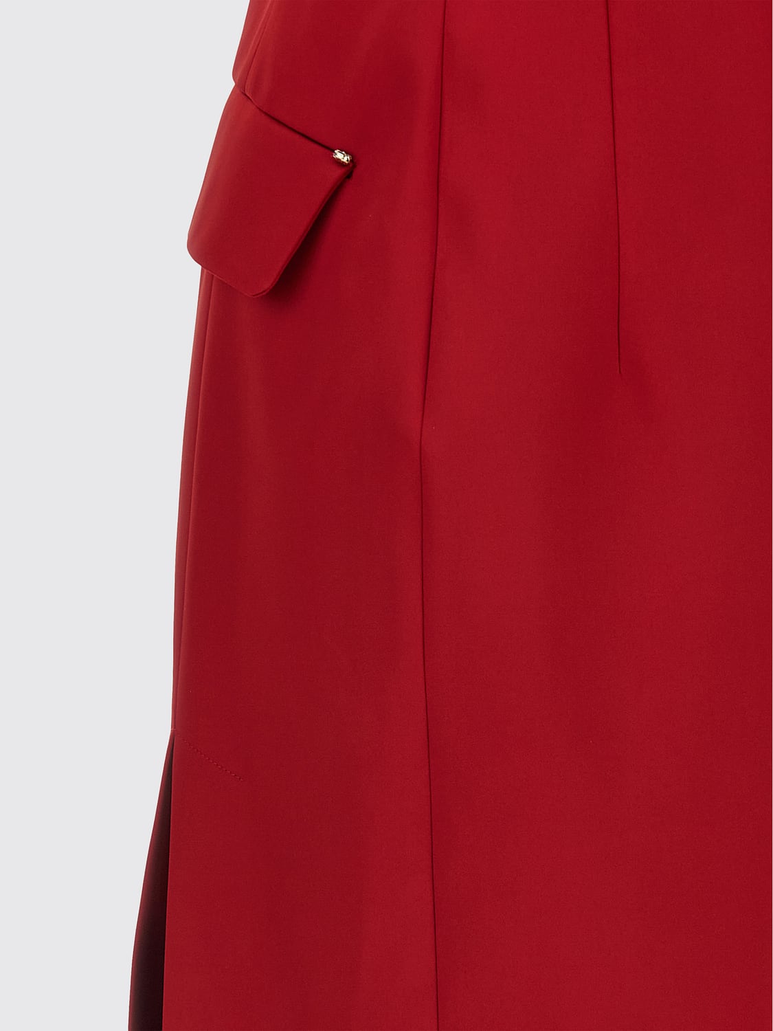 SPORTMAX ABITO: Abito midi a tubino Sportmax in raso slim fit con spalle scoperte e scollo a V, Rosso - Img 4