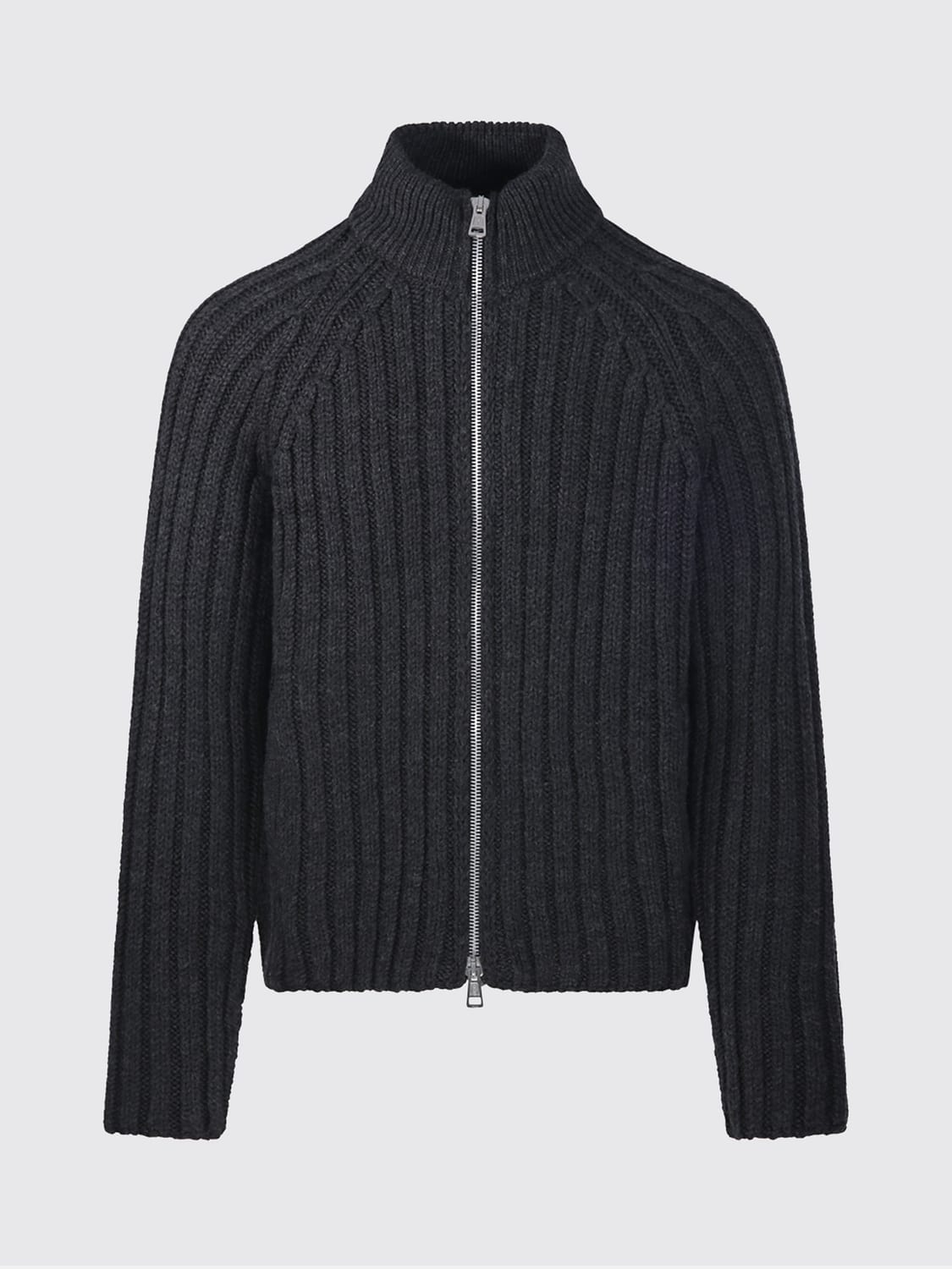 OUR LEGACY PULLOVER: Gerippter Rollkragen-Cardigan aus reiner Merinowolle von Our Legacy mit Reißverschluss, Schwarz - Img 2