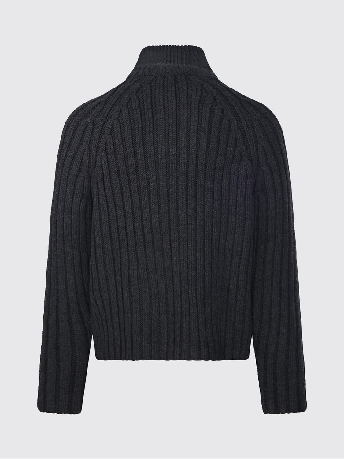 OUR LEGACY PULLOVER: Gerippter Rollkragen-Cardigan aus reiner Merinowolle von Our Legacy mit Reißverschluss, Schwarz - Img 3