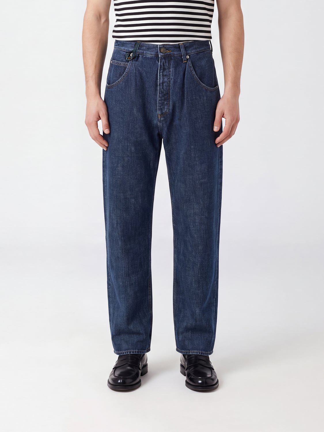 JACQUEMUS JEANS: Jacquemus Straight-Leg Jeans in Organic Cotton Denim, Blue - Img 1