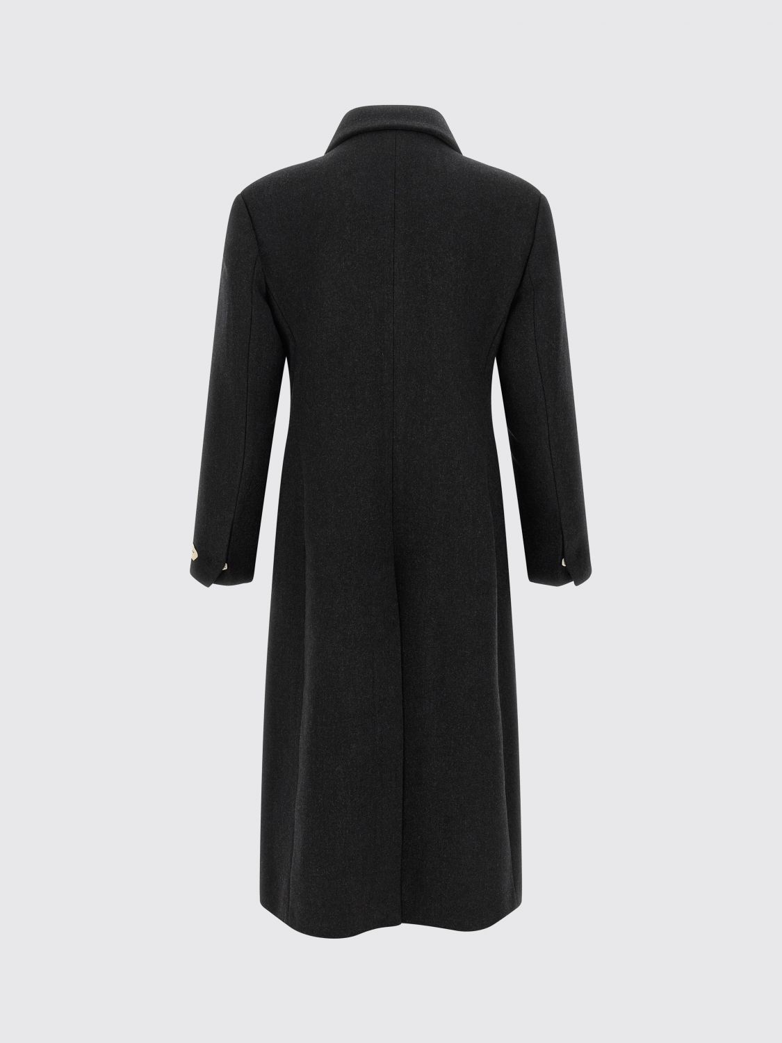 JACQUEMUS COAT: Jacquemus Long Double-Breasted Virgin Wool Coat with Lapels, Grey - Img 3