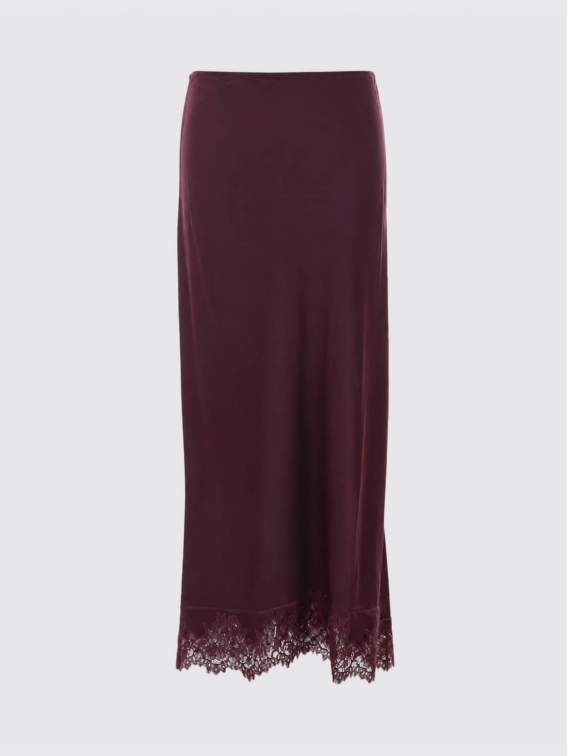 RIXO LONDON FALDA: Falda midi de tubo Rixo de satén de talle alto con inserciones de encaje, Rojo - Img 2