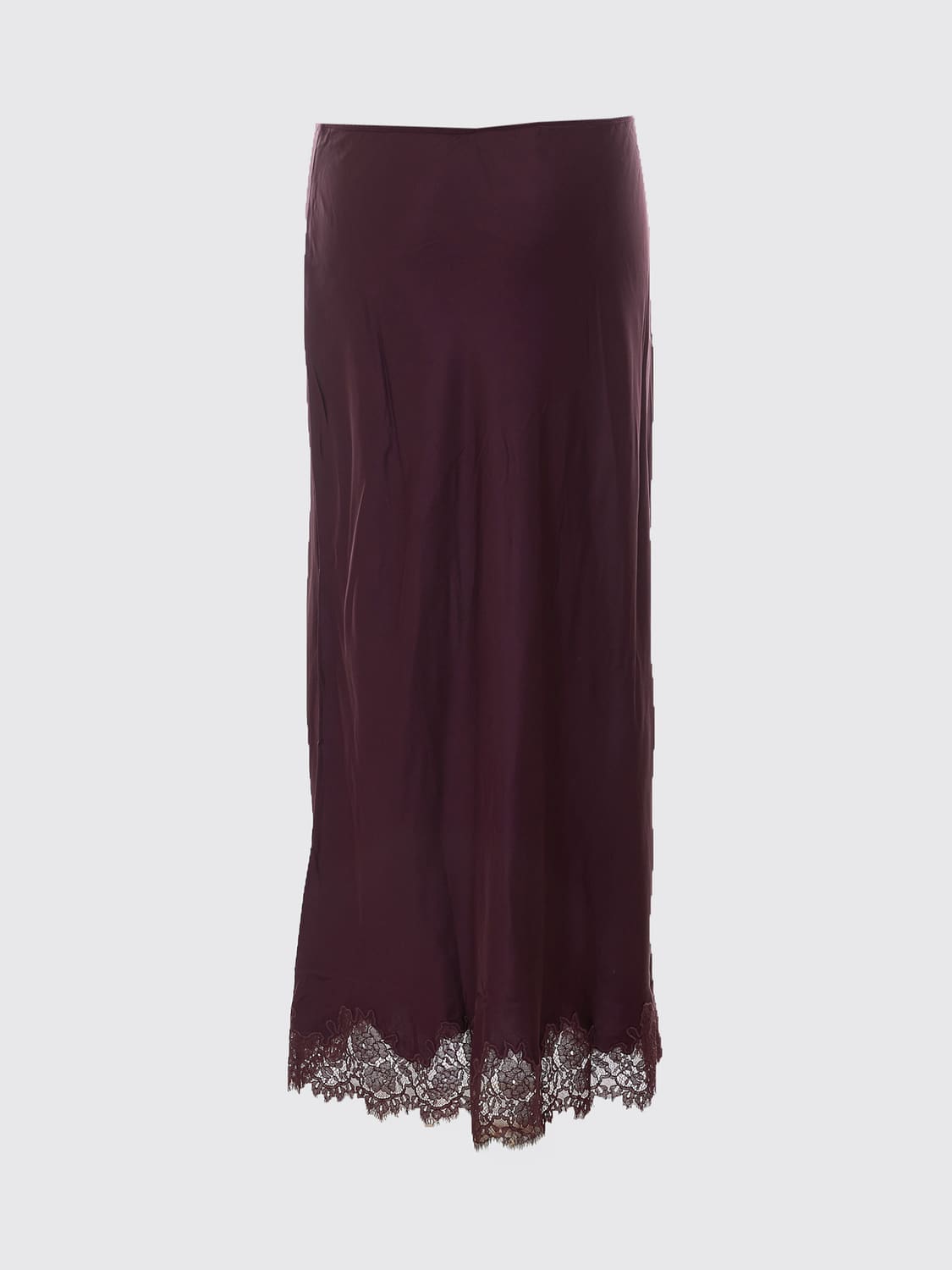 RIXO LONDON FALDA: Falda midi de tubo Rixo de satén de talle alto con inserciones de encaje, Rojo - Img 3