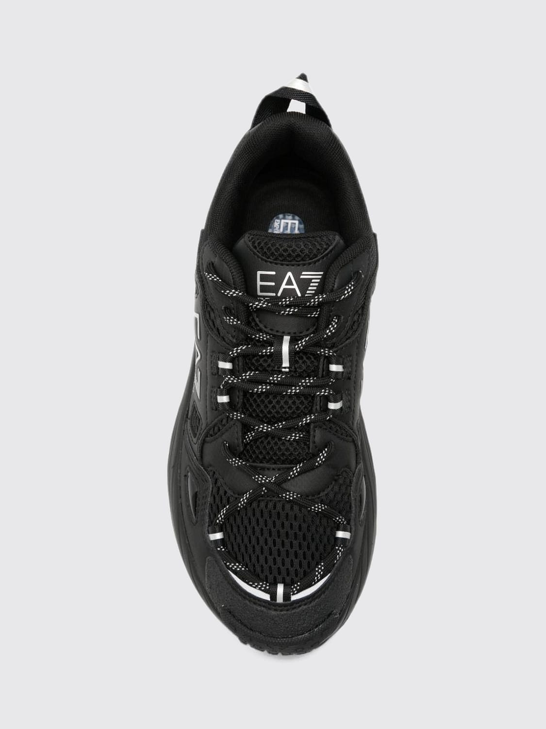 EA7 SNEAKERS: EA7 Low-Top Mesh Trainers with Chunky Sole and Printed Logo, Black - Img 2