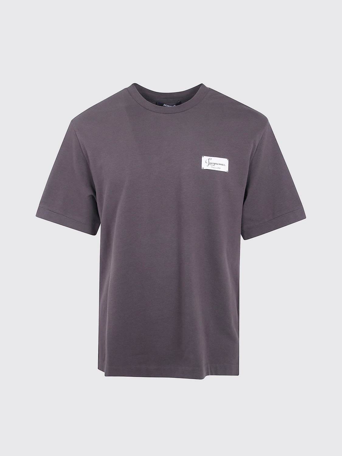 JACQUEMUS T-SHIRT: Contrast Logo Cotton T-Shirt Jacquemus with Dropped Shoulders, Brown - Img 2
