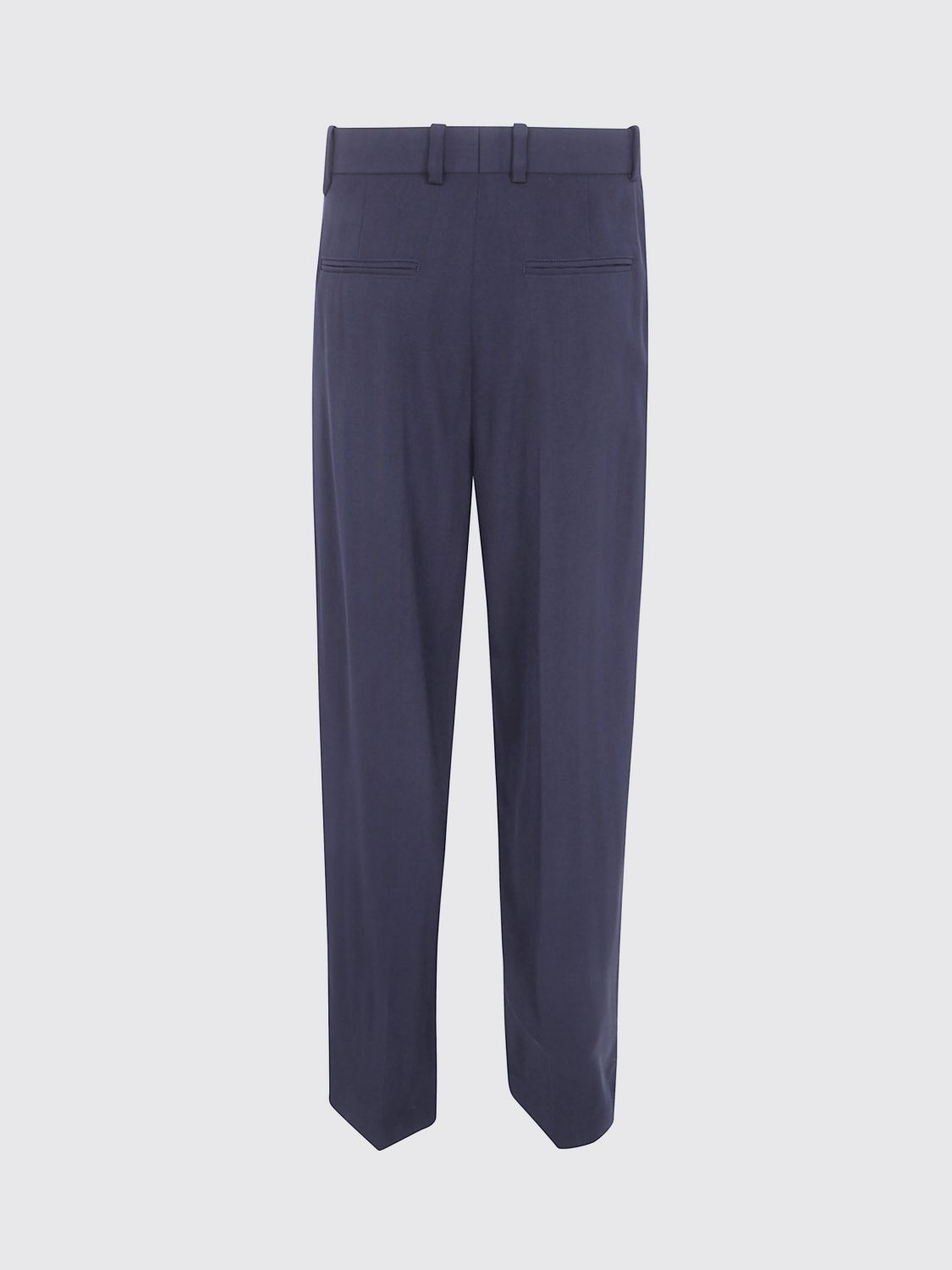 JACQUEMUS 裤子: JACQUEMUS 修身褶裥裁制长裤 粘胶棉混纺, 蓝色 - Img 3