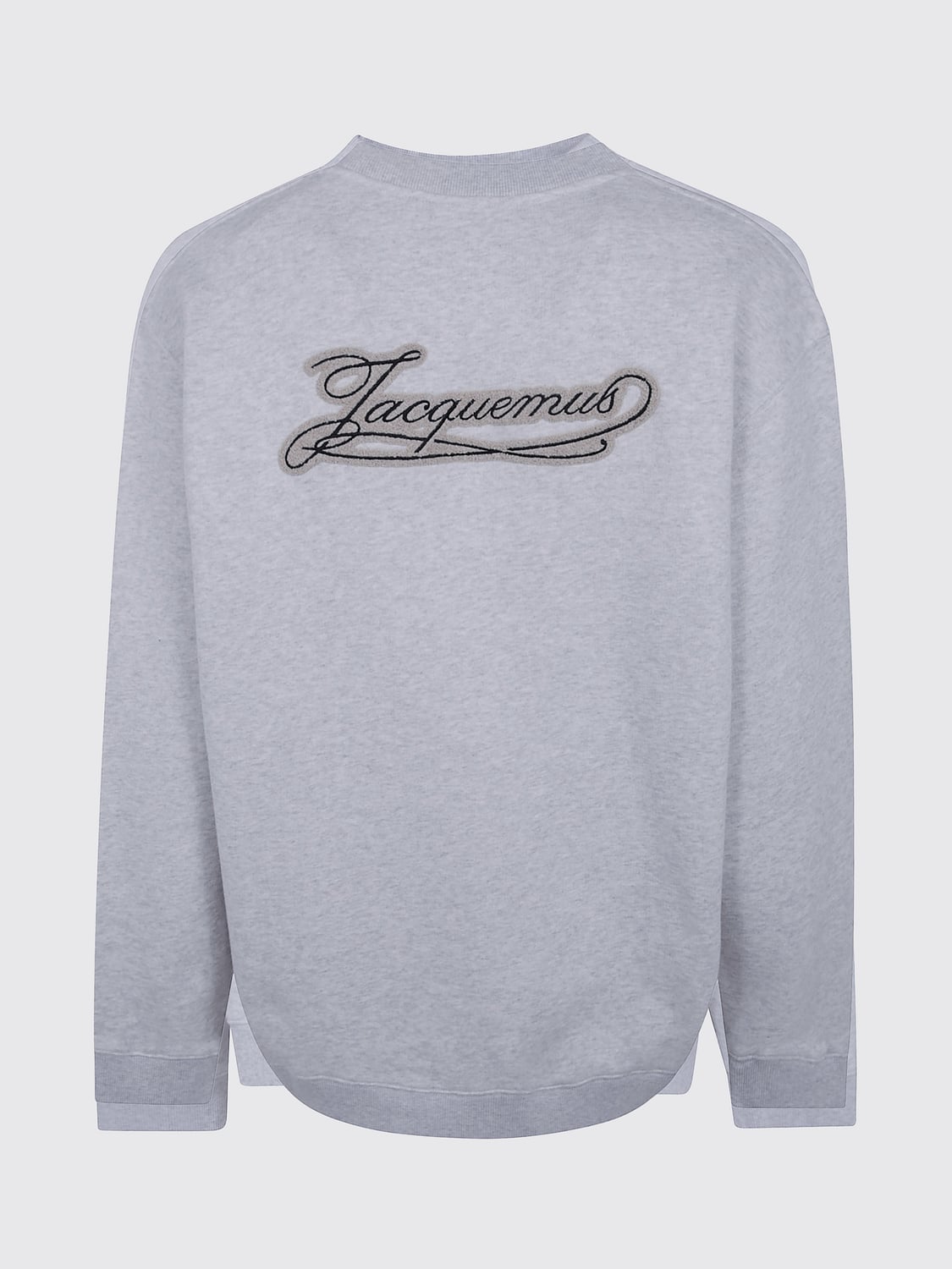 JACQUEMUS SWEATSHIRT: Rundhals-Sweatshirt aus Baumwolle mit überschnittenen Schultern und Rückenlogo von Jacquemus, Grau - Img 3