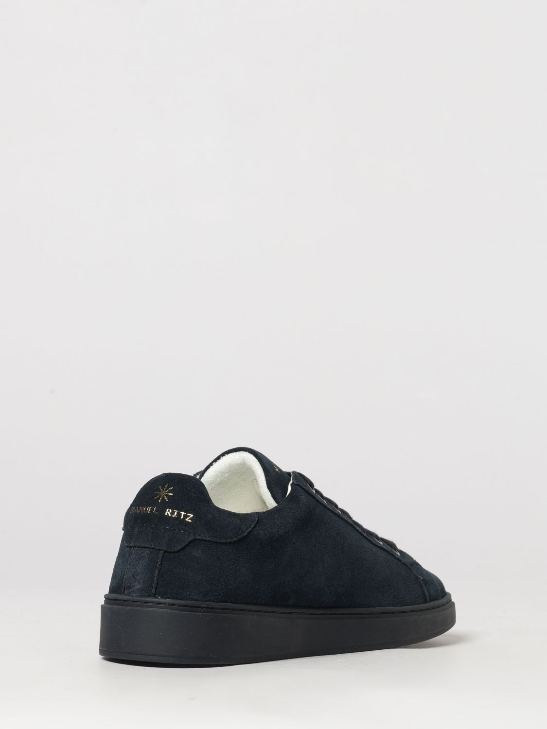MANUEL RITZ SNEAKERS: Low-Top Suede Sneakers Manuel Ritz with Padded Ankle and Logo Detail, Blue - Img 3
